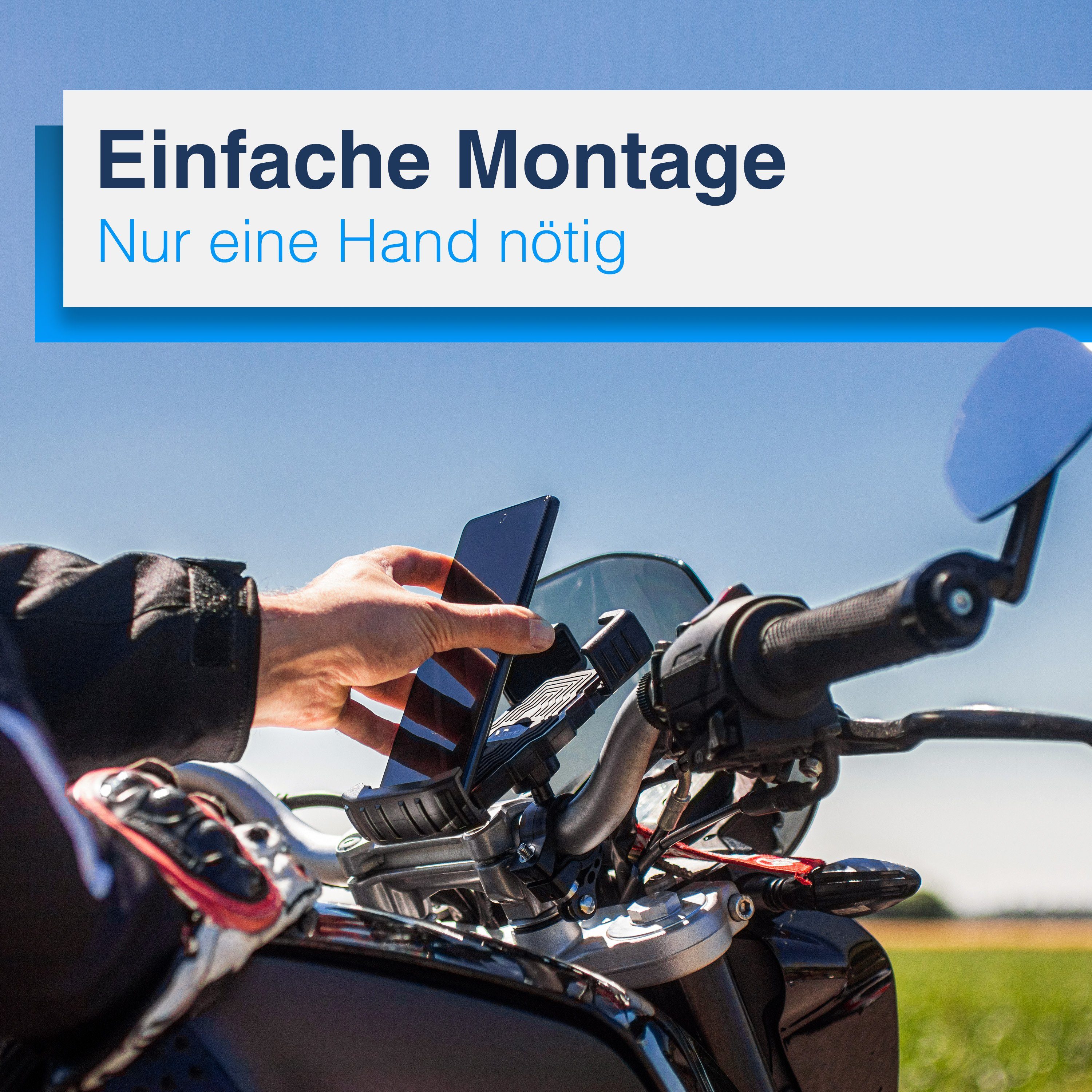 Valkental Handy-Halterung PhoneFix Fahrrad, (für Lenker, werkzeugfrei montierbar & 360° drehbar)