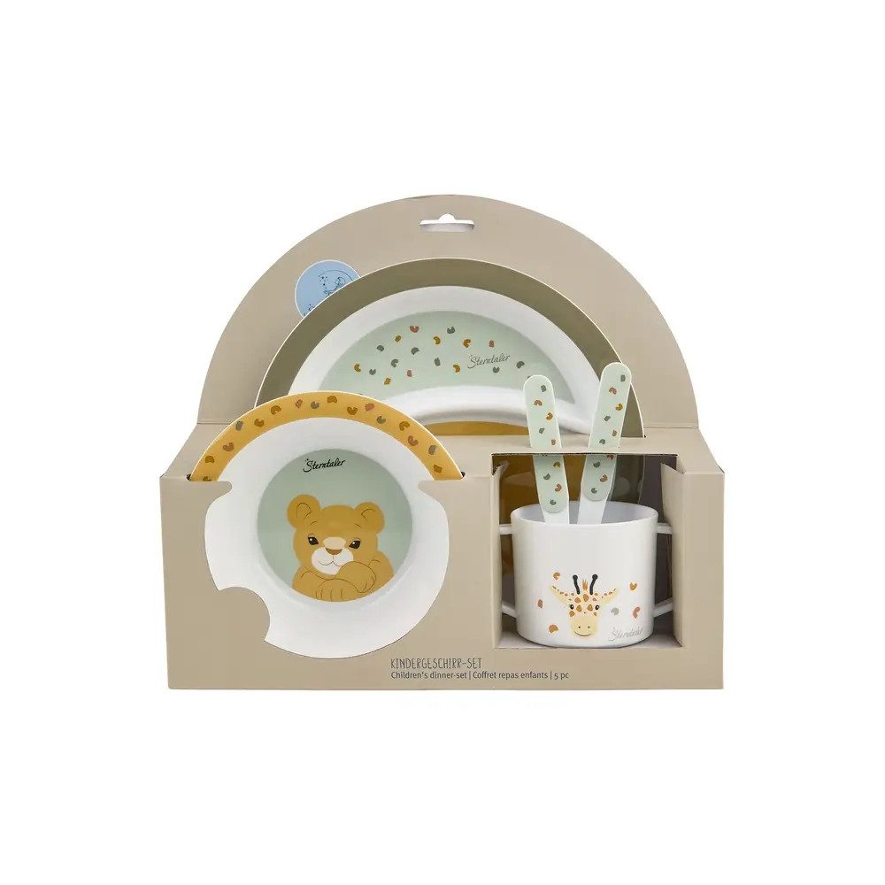 Sterntaler® Kindergeschirr-Set Sterntaler Geschirrset Safari blassgrün