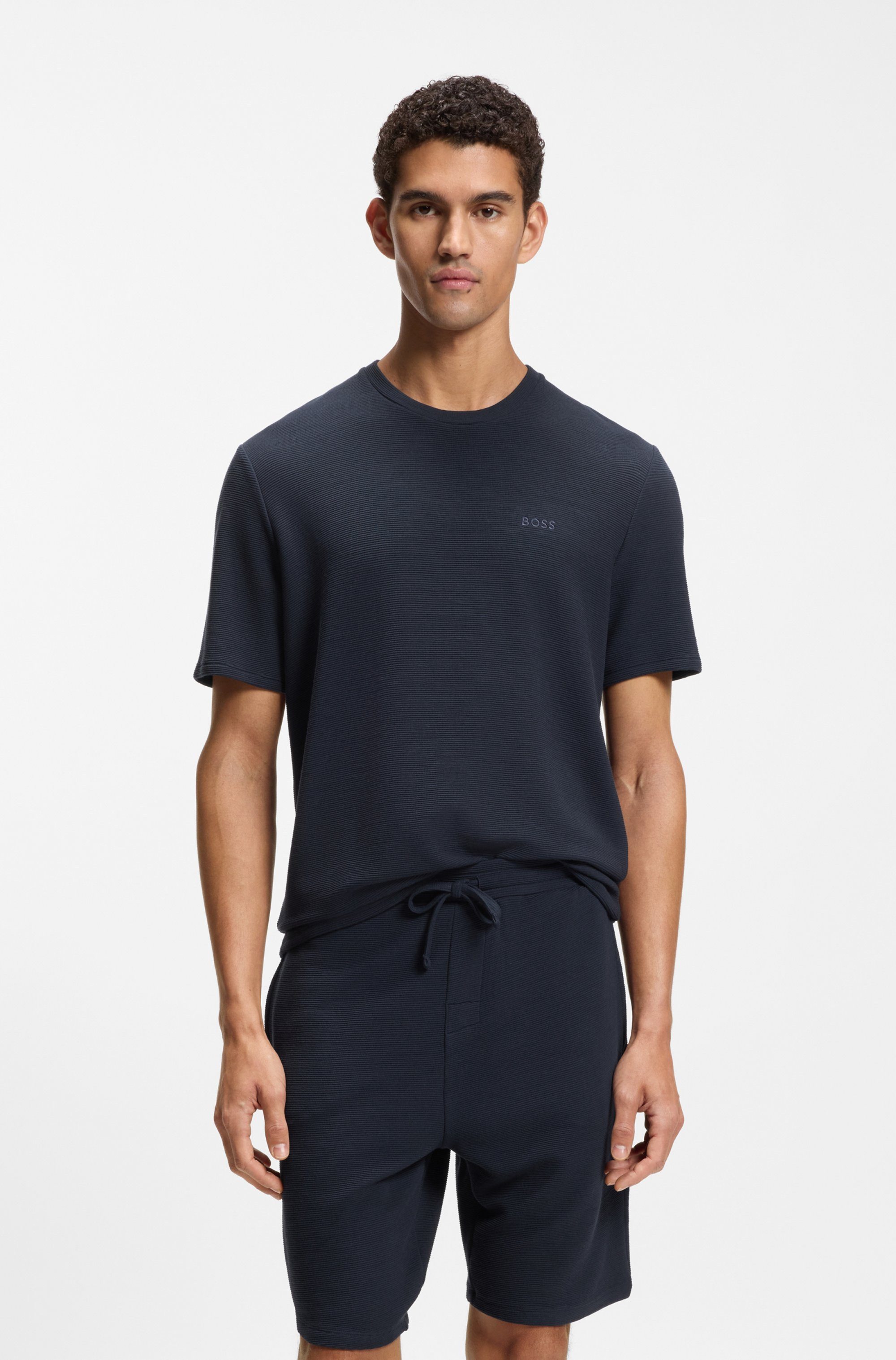 BOSS T-Shirt aus Ripp-Qualität, regular fit, Rundhals