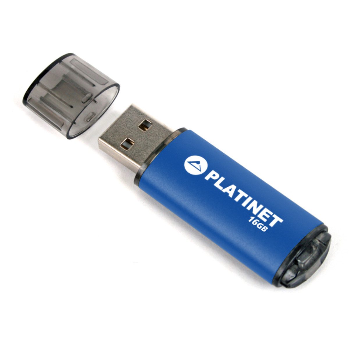 Platinet PMFE16 USB-Stick (USB USB 2.0, Lesegeschwindigkeit 22 MB/s, 16 GB USB Stick mit Aluminiumgehäuse)