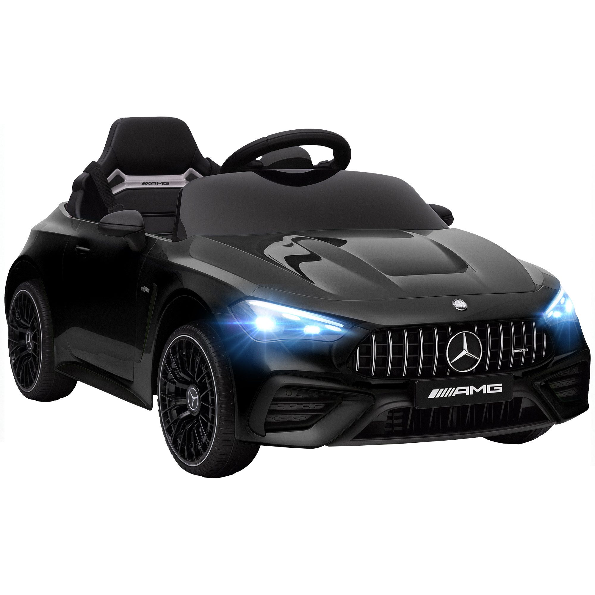 AIYAPLAY Elektro-Kinderauto Merceds-Benz AMG GTR Kinderauto mit 2,4G Fernbedienung, Hupe, Belastbarkeit 25 kg, (1-tlg), für 3-6 Jahre Kinder, Weiß
