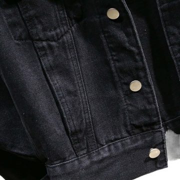 KIKI Jeansbluse Damenmantel, kurzes Oberteil mit Fledermausärmeln im Lazy-Stil
