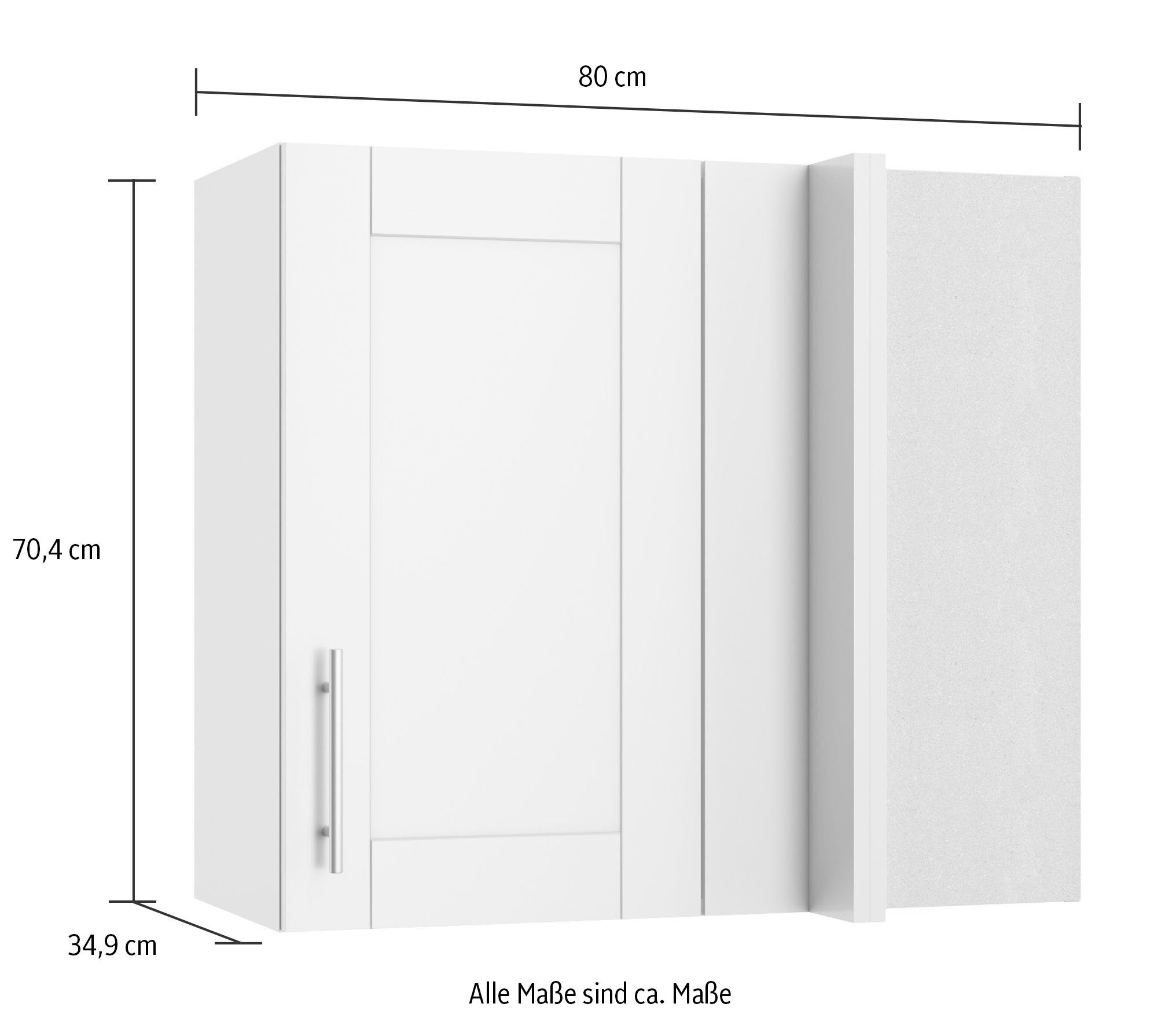 | 45 80 OPTIFIT cm Breite matt/wildeiche x Eckhängeschrank Nachbildung wildeiche hellgrau Nachbildung Ahus