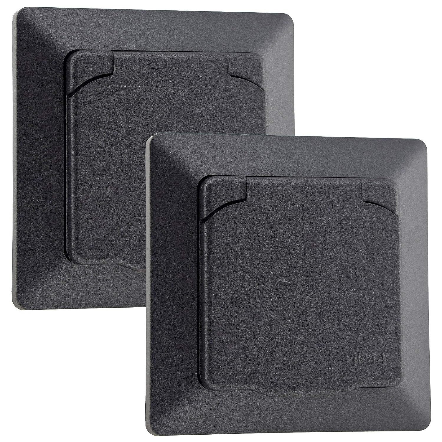 ChiliTec Steckdose MILOS Schutzkontakt-Steckdose IP44, 250V~/ 16A, inkl. Rahmen, UP