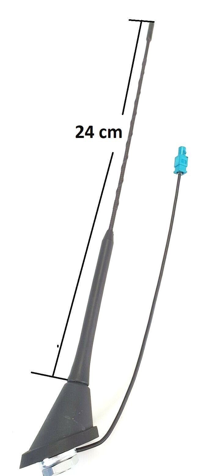 Kummert Business Antennenfuss Verstärker Fakra (grün) Antennenstab 24cm für VW Skoda Autoradio-Ersatzantennenstab