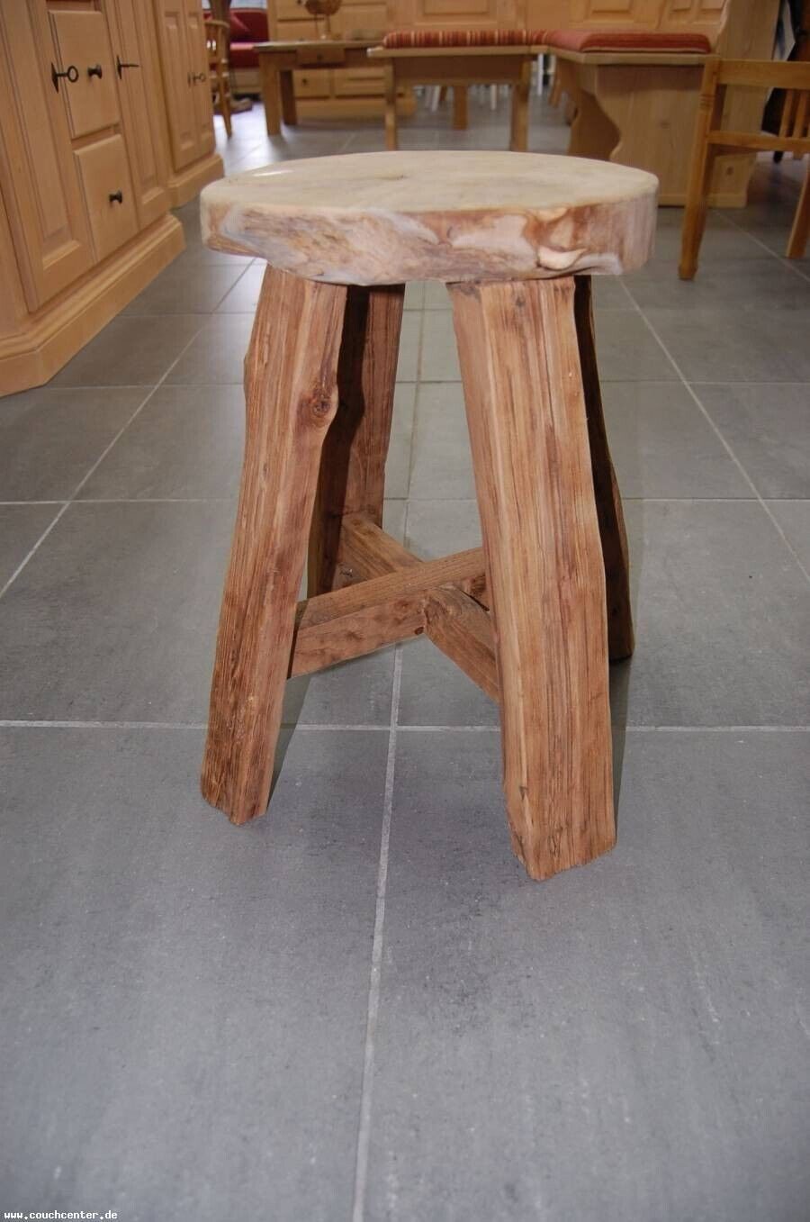 Couchcenter Sitzhocker Rustikaler Teakholz Teak Holz massiv Sitzhocker Hock günstig online kaufen