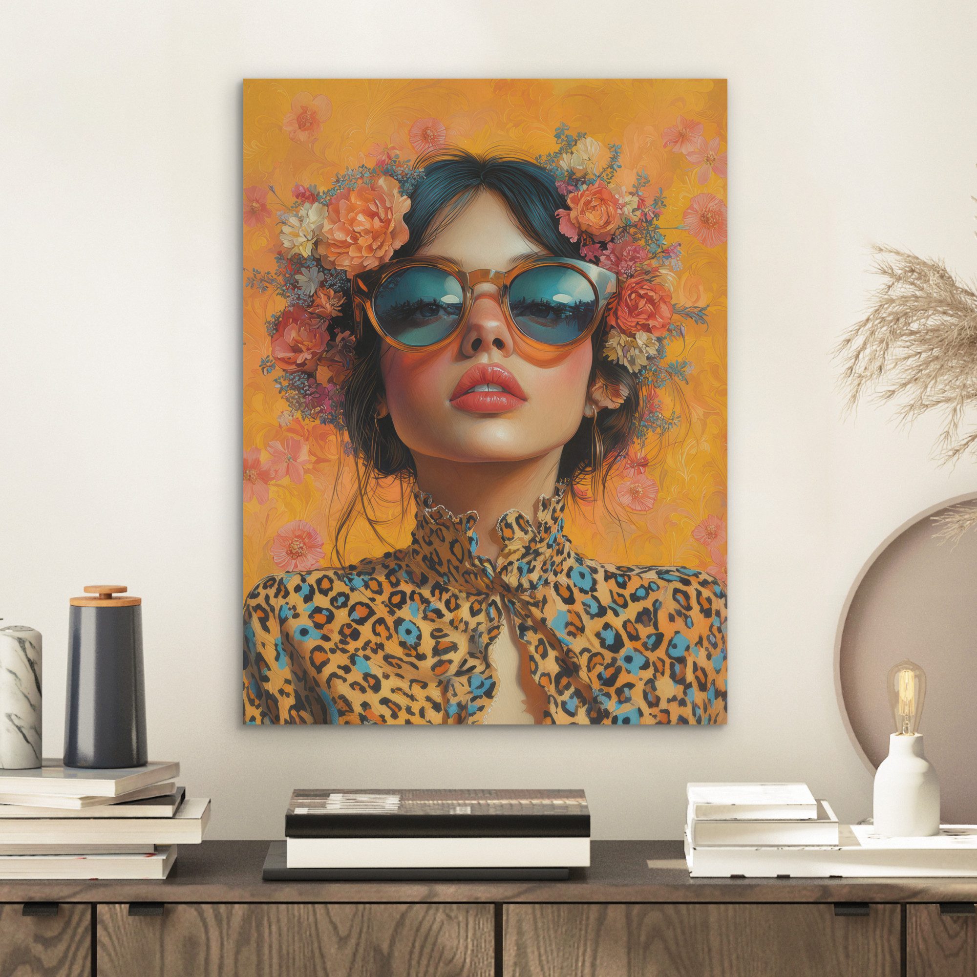 MuchoWow Gemälde Frau - Blumen - günstig online kaufen