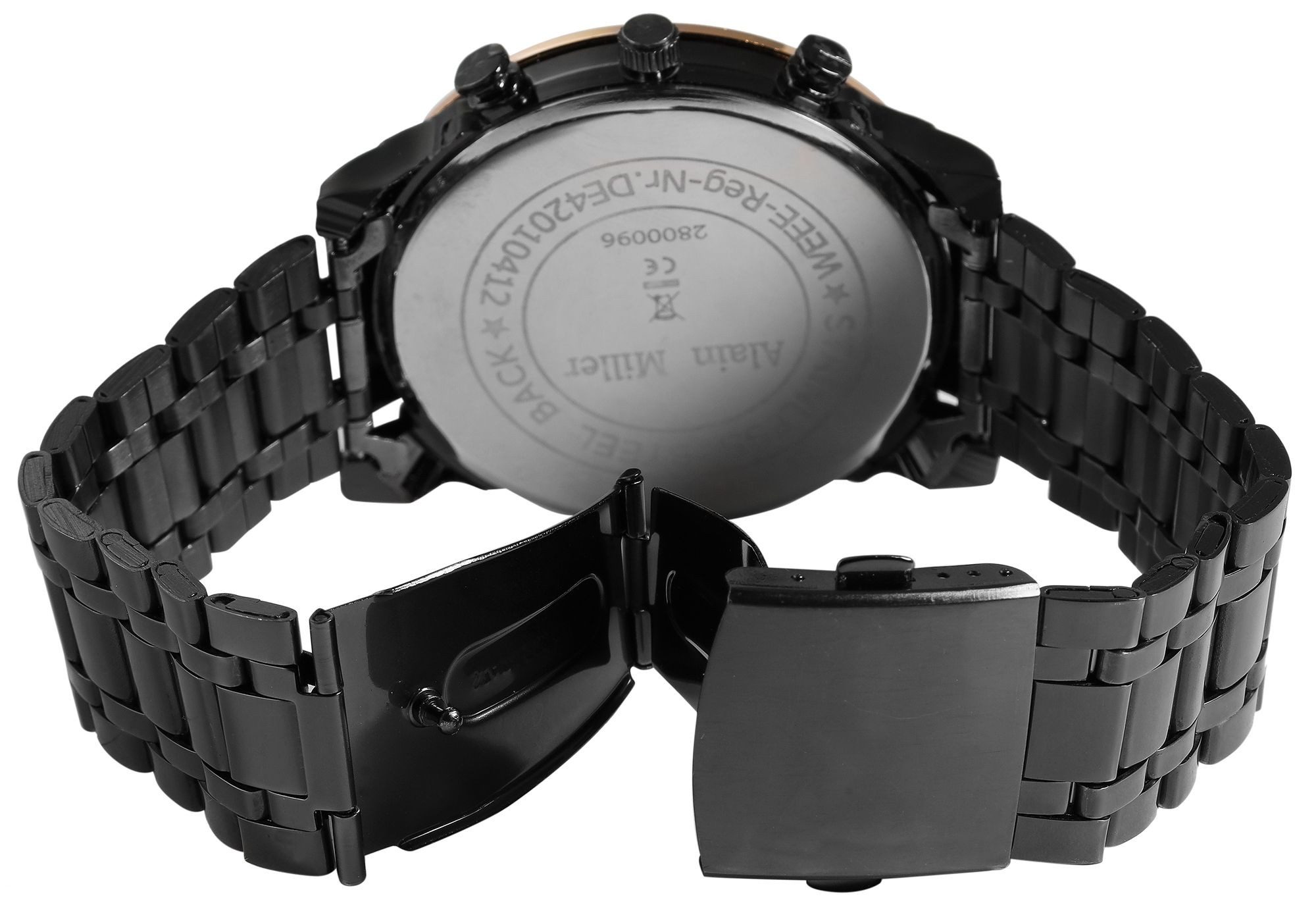Alain Miller Quarzuhr mit Edelstahlband und Mineralglas