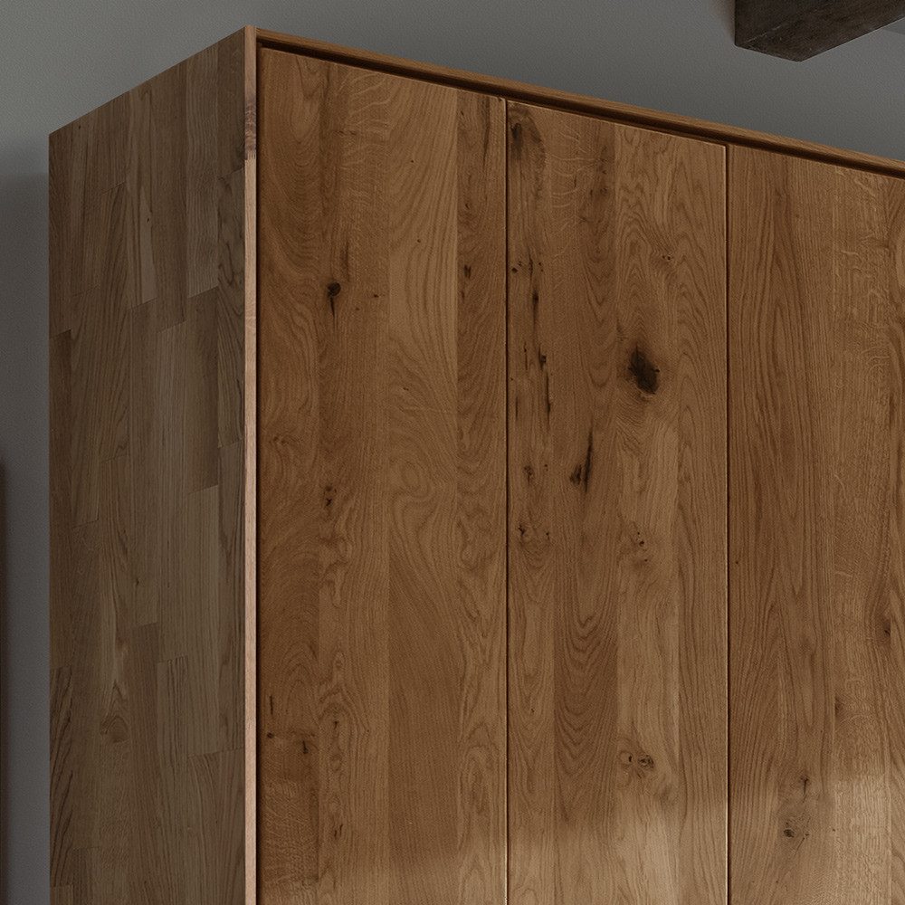 Lomadox Kleiderschrank AVELLINO-137 Garderobenschrank Schlafzimmerschrank Massivholz Schrank Eiche
