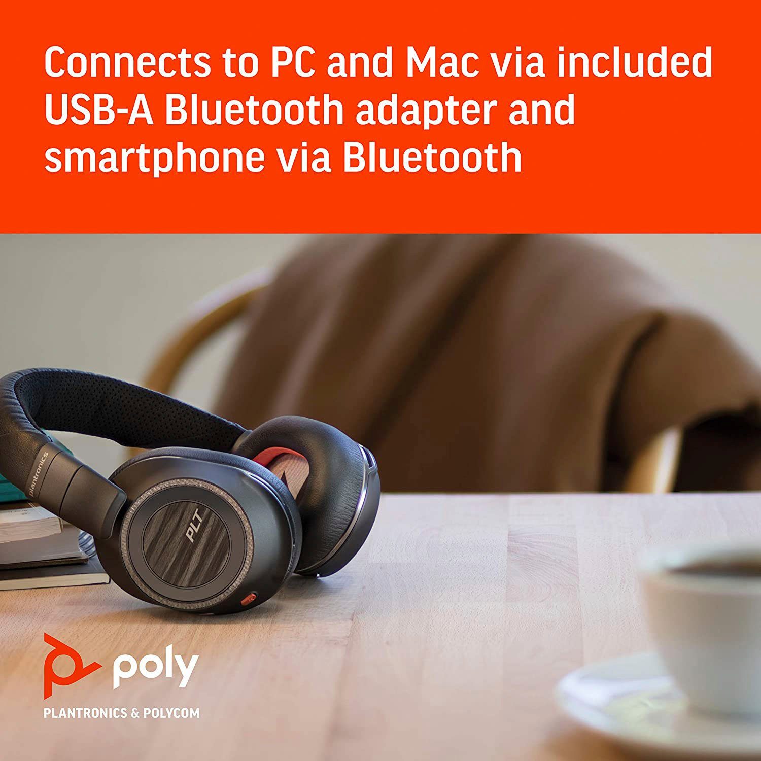 Plantronics Poly Voyager 8200 UC Bluetooth HSP) Distribution Profile), Video Remote HFP, Musik, (Noise-Cancelling, (Advanced Wireless-Headset Anrufe Steuerung und integrierte A2DP Audio Profile), für AVRCP Control Bluetooth (Audio