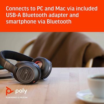 Poly Voyager 8200 UC Wireless-Headset (Noise-Cancelling, integrierte Steuerung für Anrufe und Musik, A2DP Bluetooth (Advanced Audio Distribution Profile), HFP, HSP, AVRCP Bluetooth (Audio Video Remote Control Profile)
