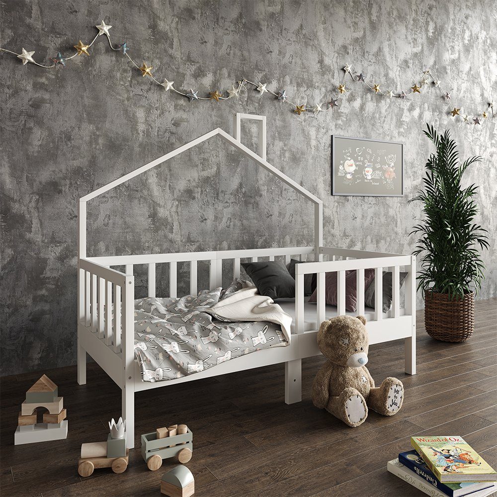 Hausbett Justus, Weiß, 70x140 cm