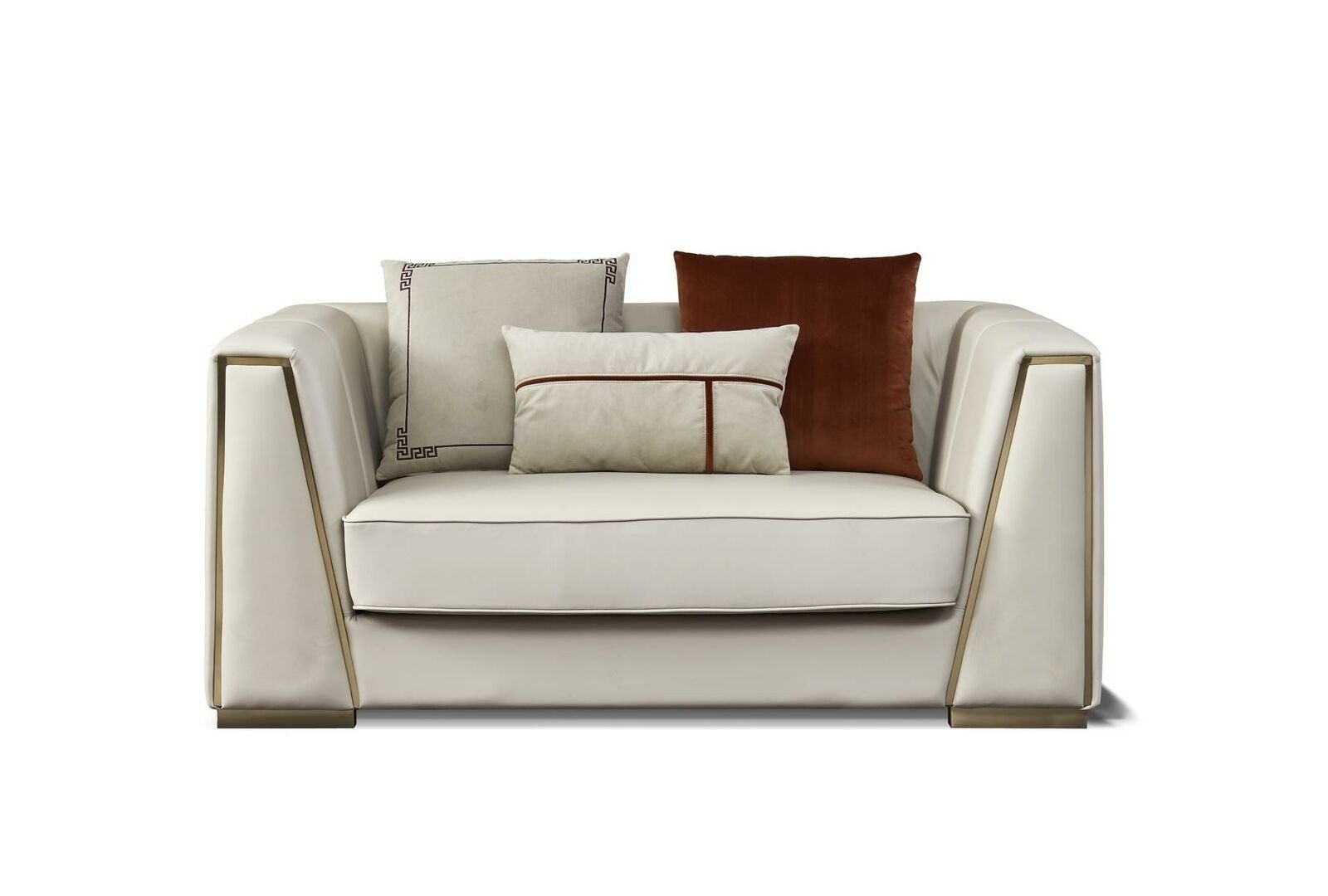 JVmoebel Sofa Designer Weißes Zweisitzer Sofa Polster Sitz Couch 2 Sitzer Zweisitzer, Made in Europe