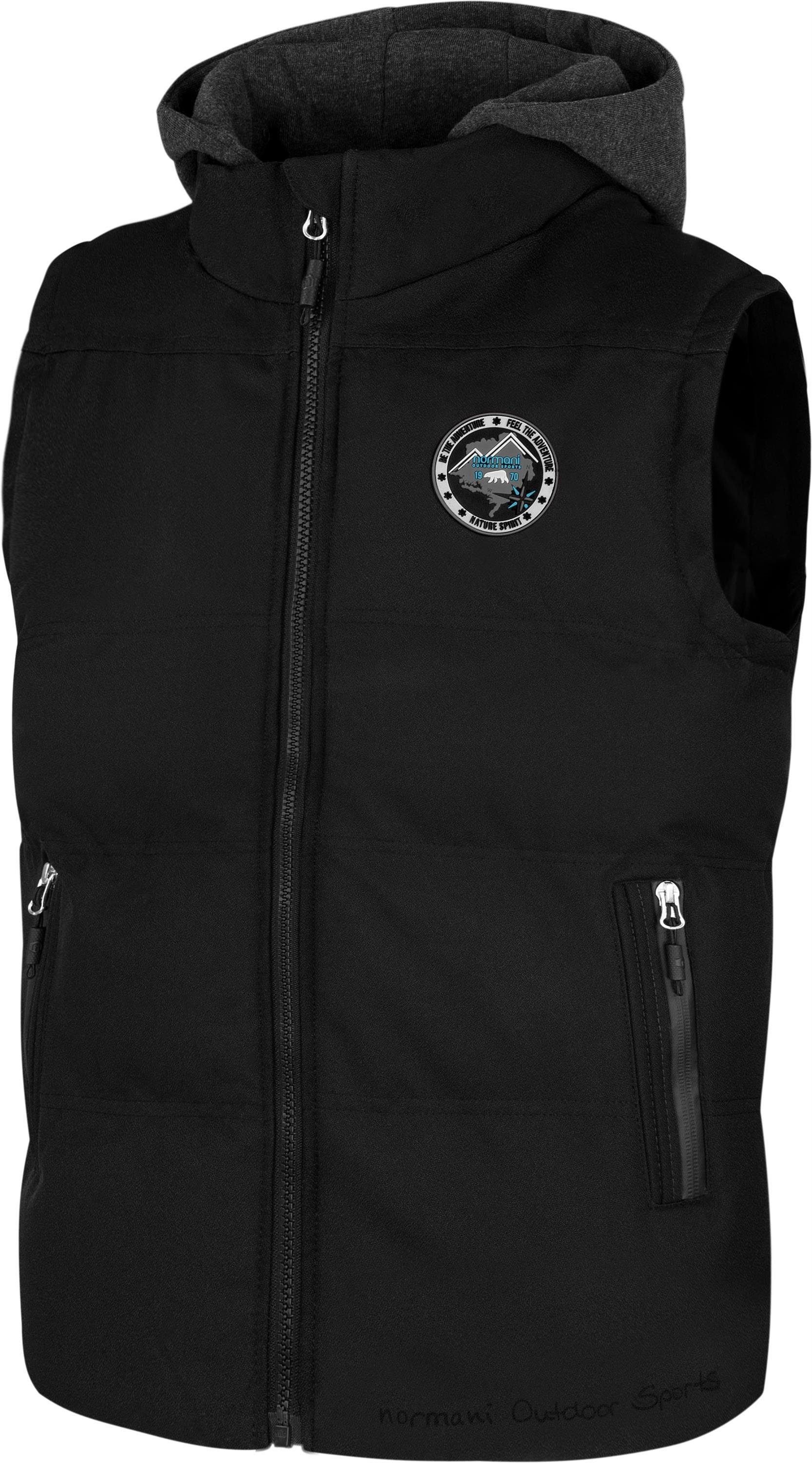 normani Steppweste Kinder Weste Skien (1-tlg) Unisex Wattierte Winterweste - winddichter Bodywarmer Weste mit Kapuze