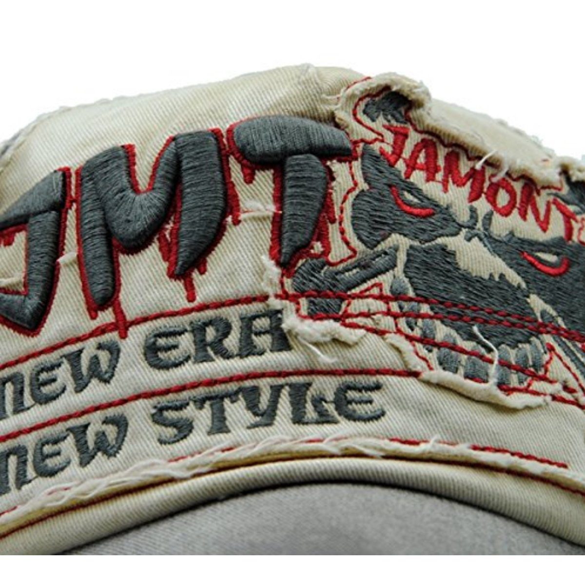 Sporty Baseball Cap Fight Skull Vintage Style Used Washed Look Retro Kappe Cap mit Belüftungslöchern