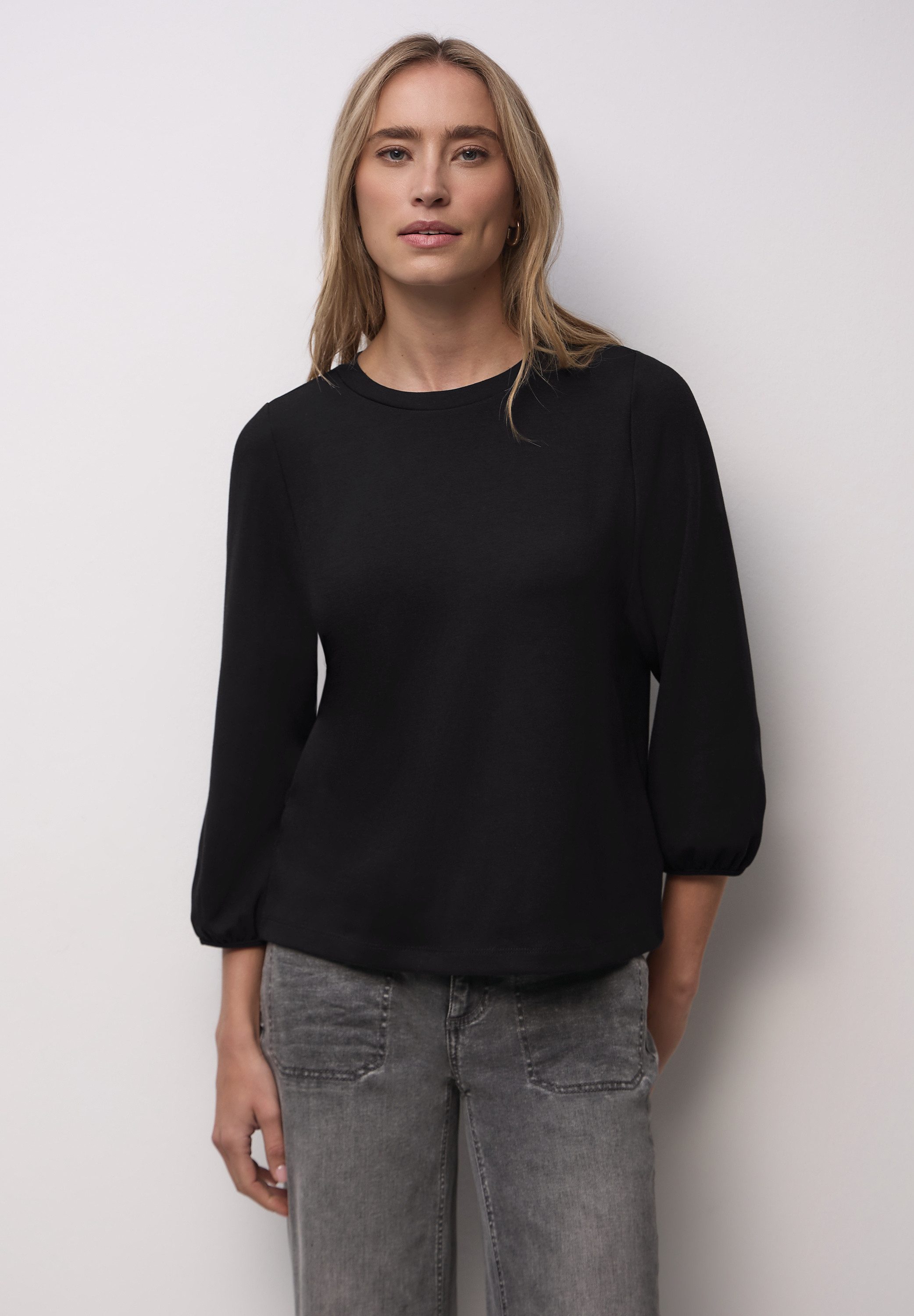 STREET ONE 3/4-Arm-Shirt aus softem Materialmix