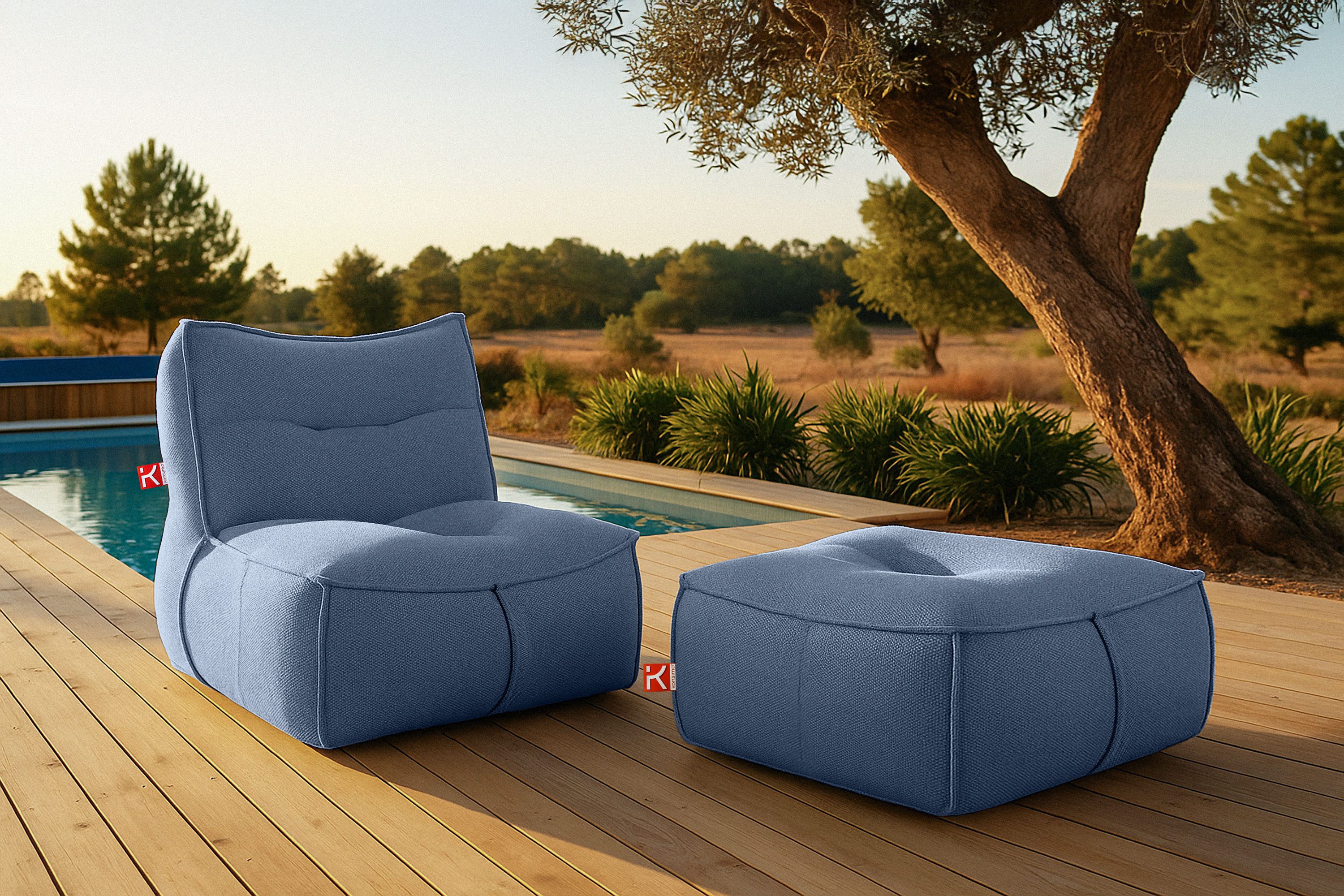 KONSIMO® Gartenlounge-Set LOVIA Gartensessel mit Hocker, günstig online kaufen