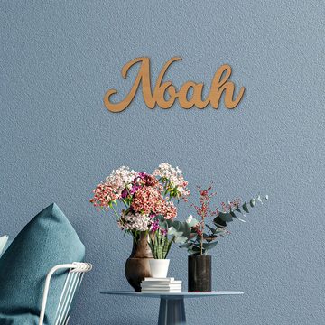 Namofactur Wanddekoobjekt Name Noah Holz Schild Buchstaben Namensschild I MDF Holz