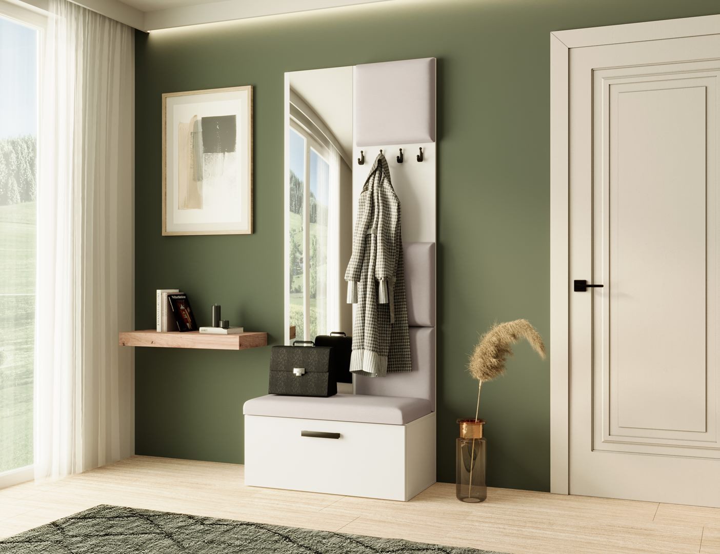 Beautysofa Garderobenschrank MARGARET III mit gepolsterten günstig online kaufen