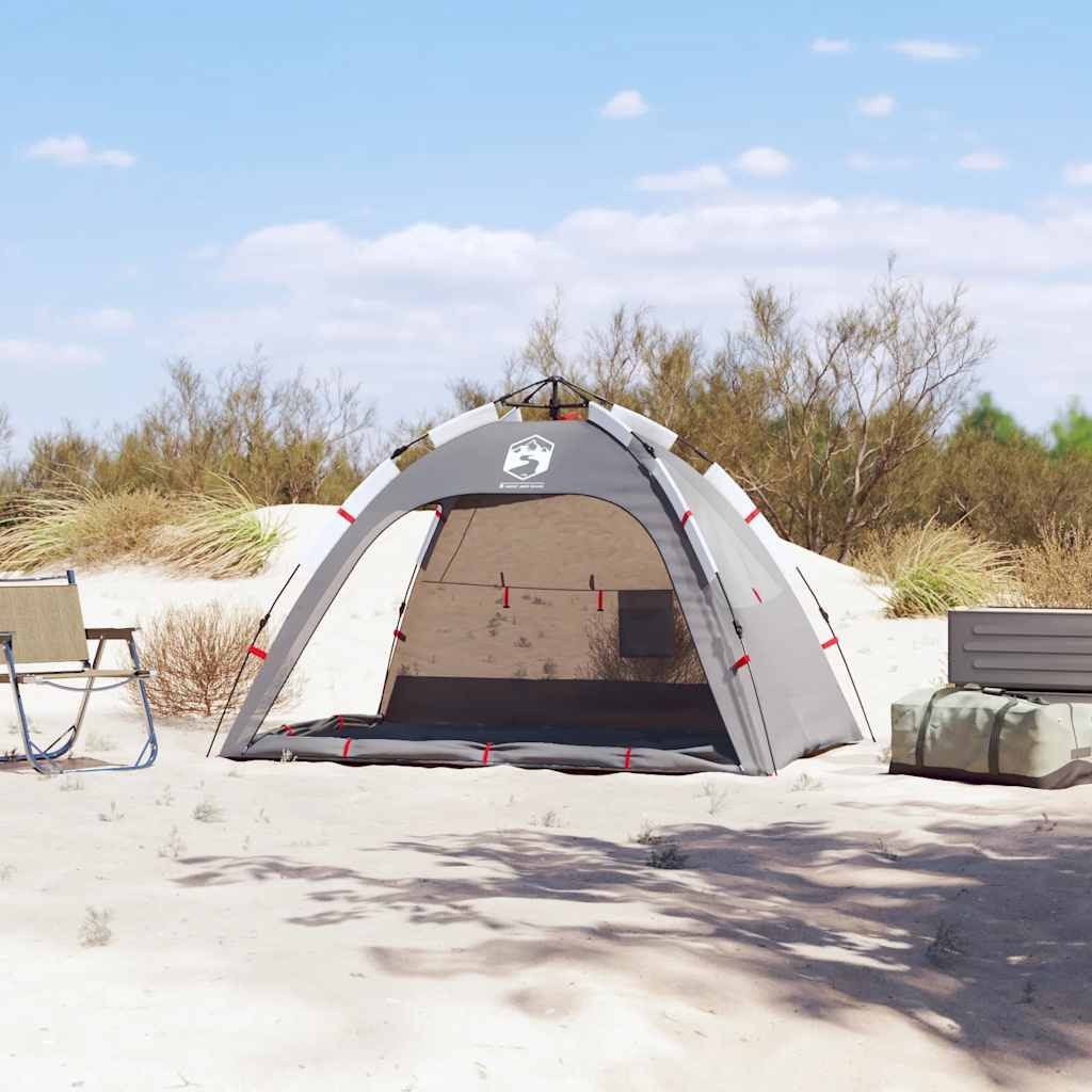 vidaXL Kuppelzelt Strandzelt 2 Personen Grau günstig online kaufen