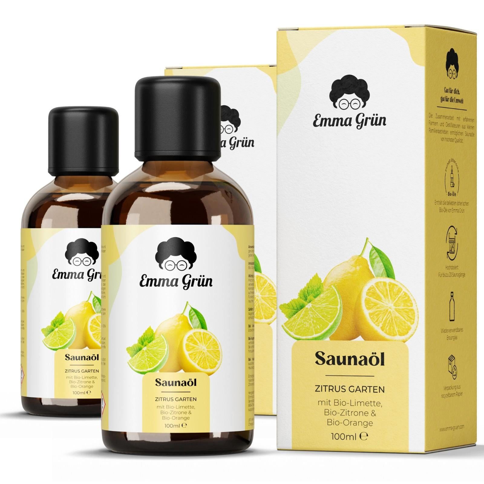 Emma Grün Aufgusskonzentrat Bio mit Limette, Zitrone & Orange, (2-St), Fruchtig-frischer Zitrusduft in Bio-Qualität