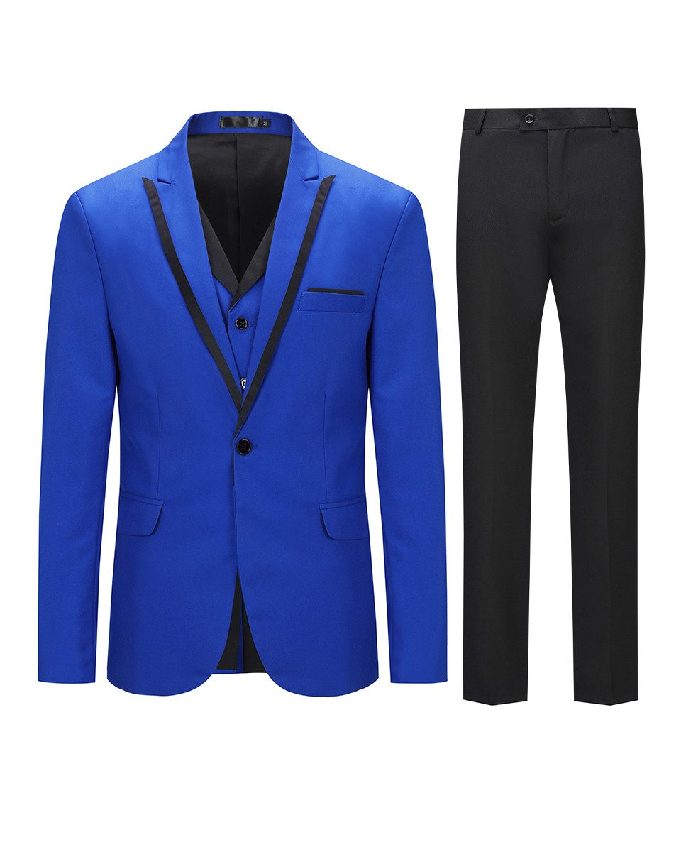 Allthemen Anzug (3 tlg) Slim Fit Elegante Костюмы mit Spitzen Revers