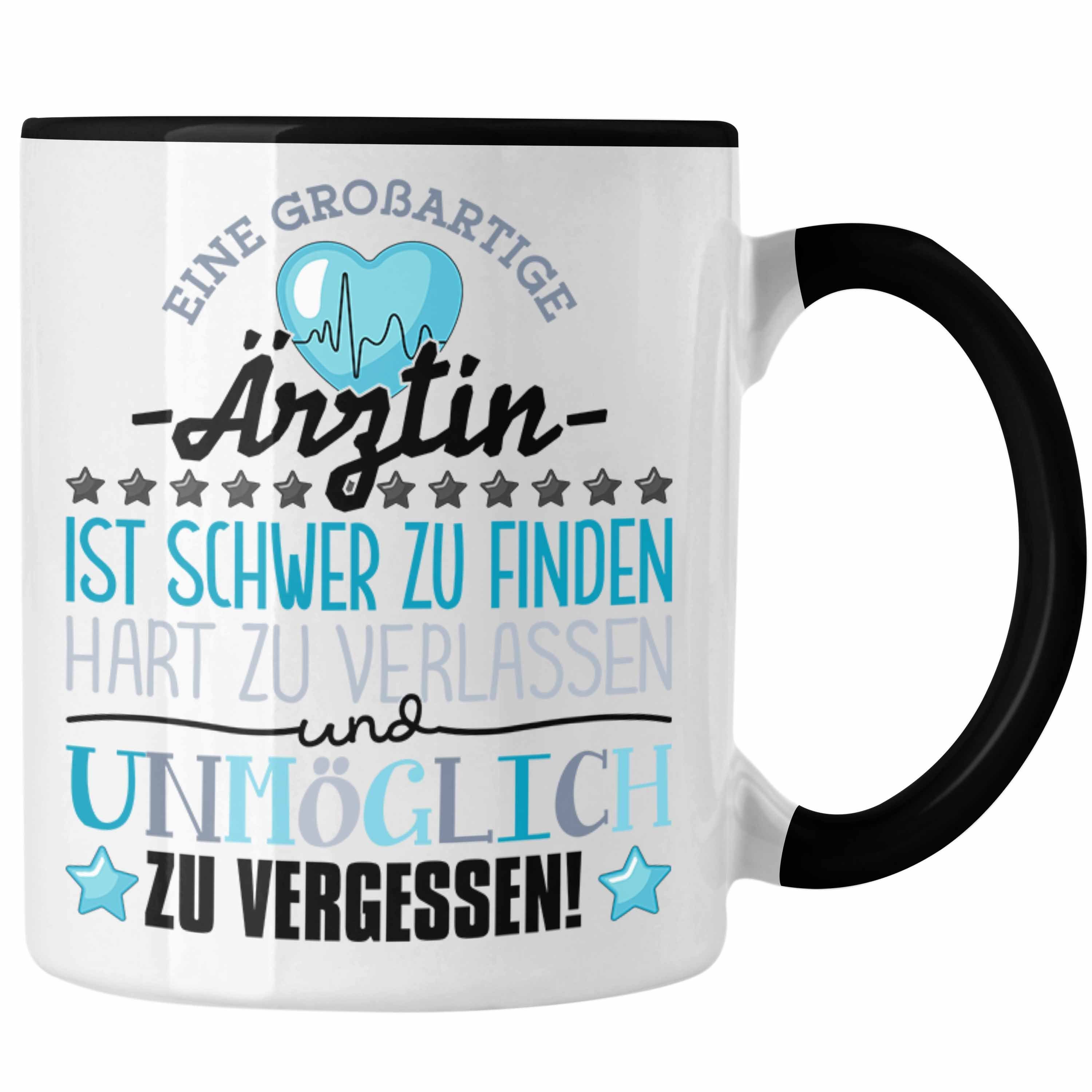 Trendation Tasse Trendation - Ärztin Abschied Tasse Abschiedsgeschenk Spruch Ärztin Dan Schwarz