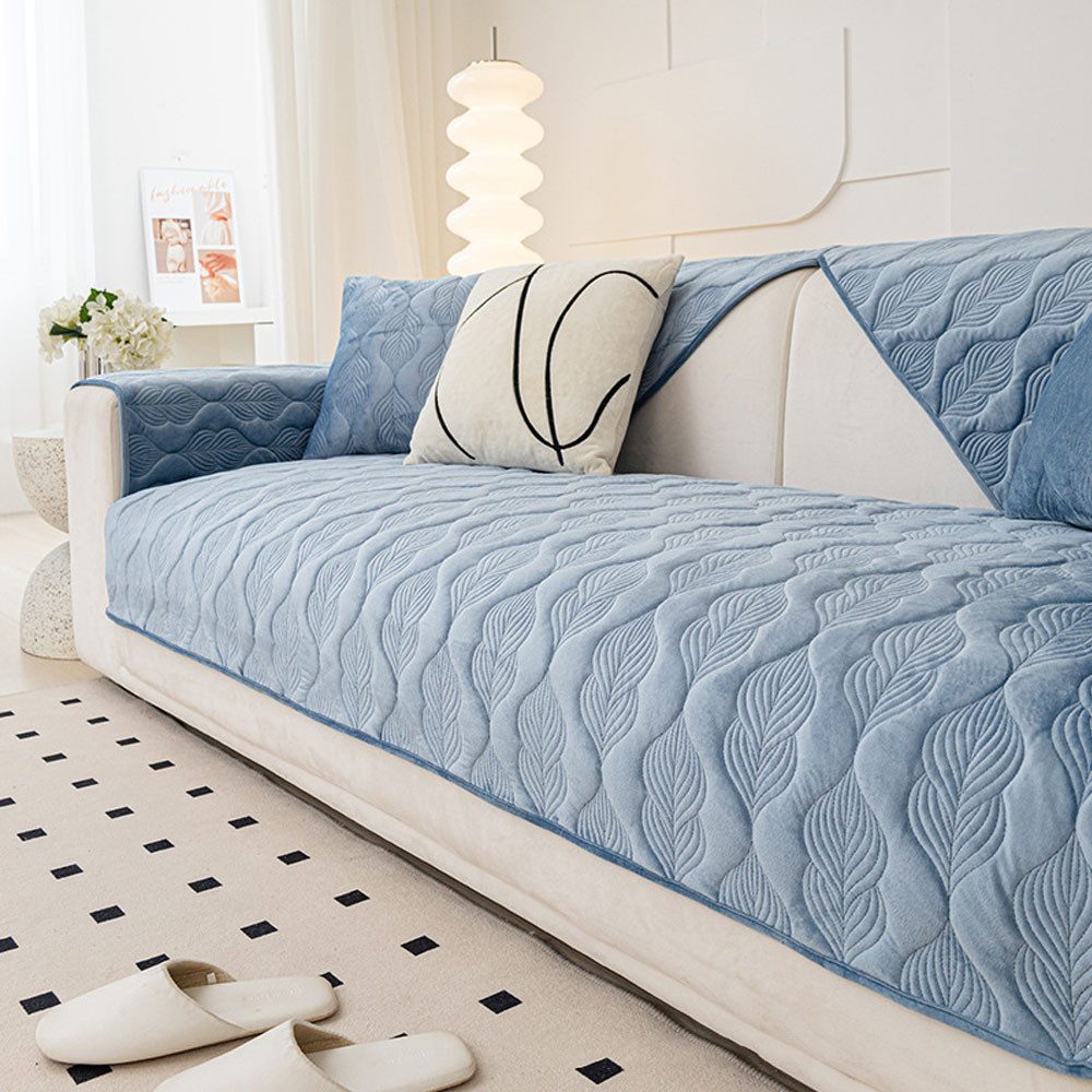 NUODWELL Sofabezug Sofabezug Samt 1 2 3 4 Sitzer, Weicher Anti-Rutsch Sofaüberwurf L Form, Chaiselongue Ecksofa Wohnzimmer Sessel Hunde Haustiere Couch Überzug