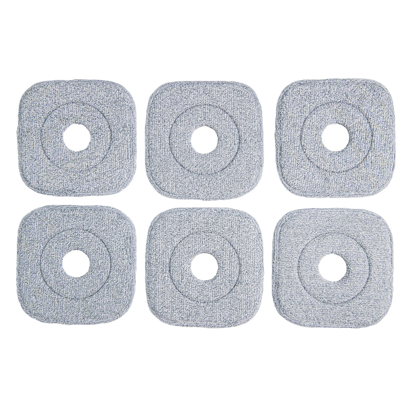 COSTWAY Wischmopp, 6 Stück, nur Mikrofaser-Pads, maschinenwaschbar 24x24cm