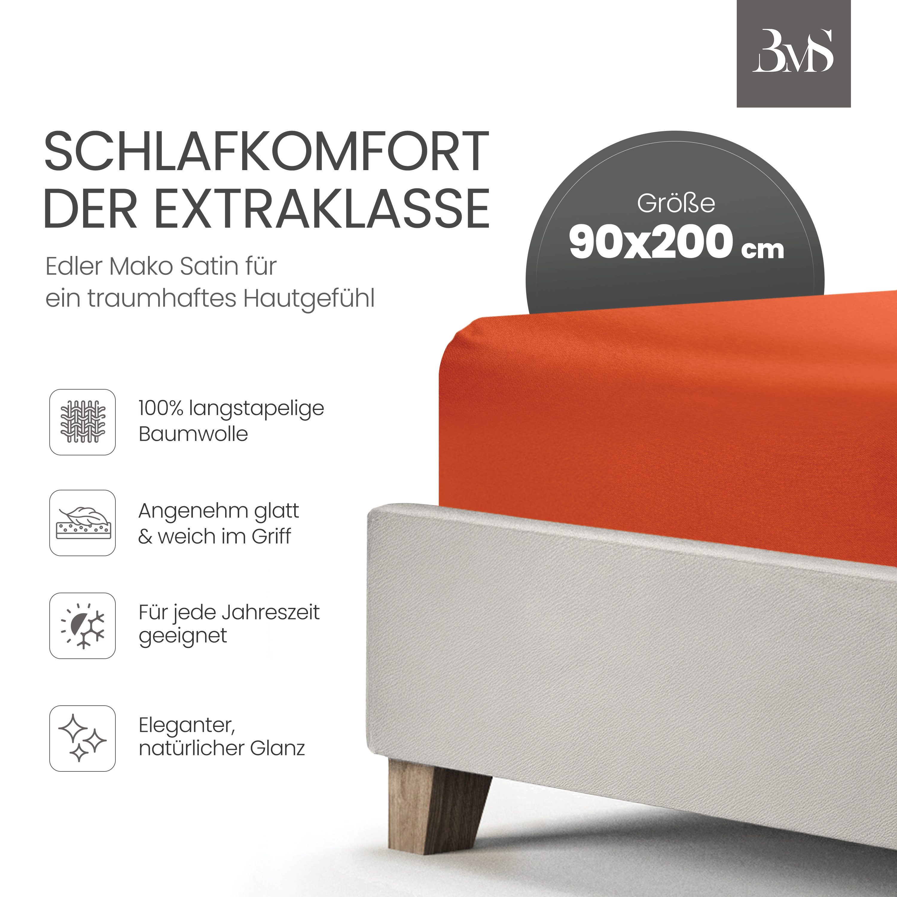 BETTWAESCHE-MIT-STIL Spannbettlaken Mako Satin Spannbettlaken, Matratzenhöh günstig online kaufen