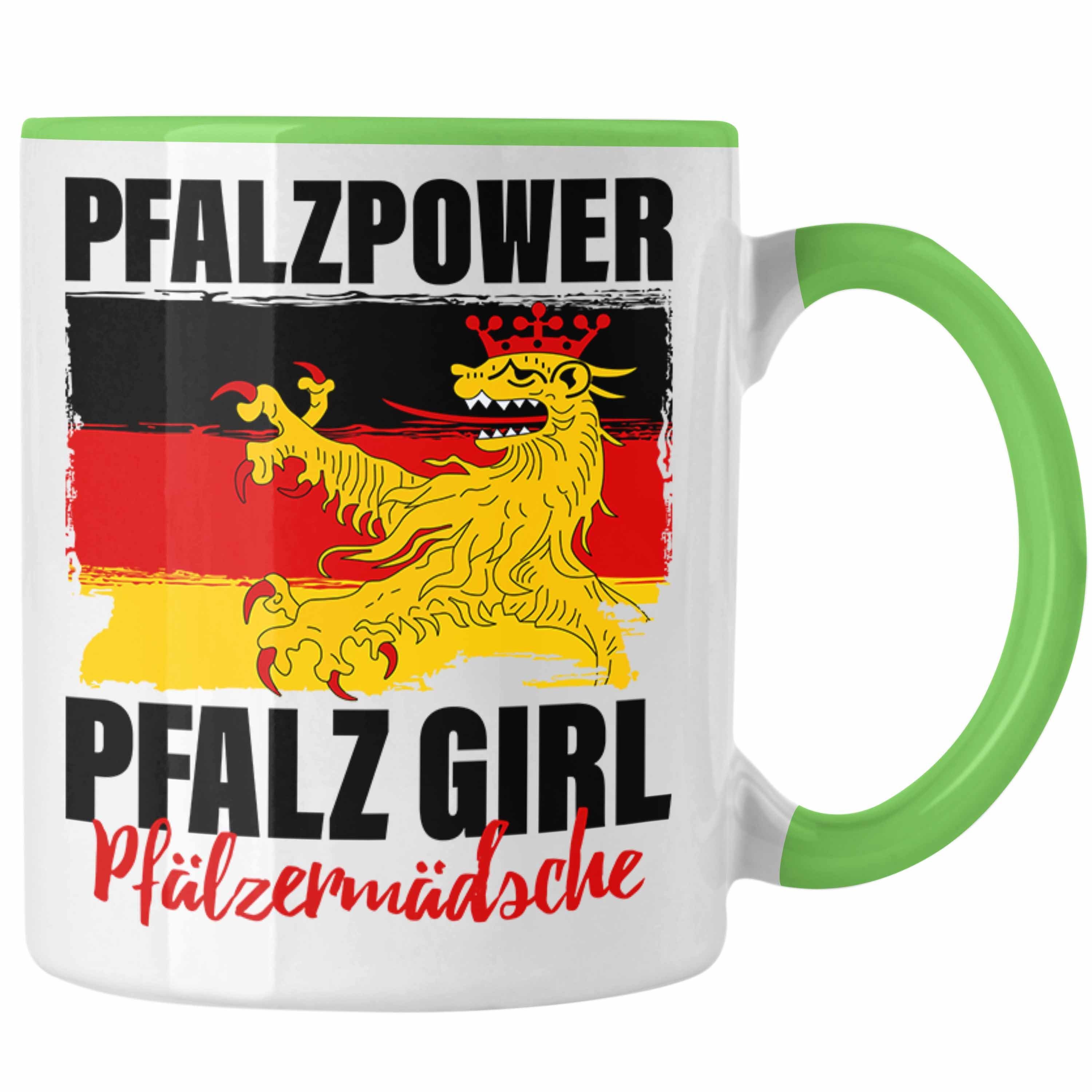 Trendation Tasse Pfalzpower Tasse Geschenk Frauen Pfalz Girl Pfalzmädsche Grün