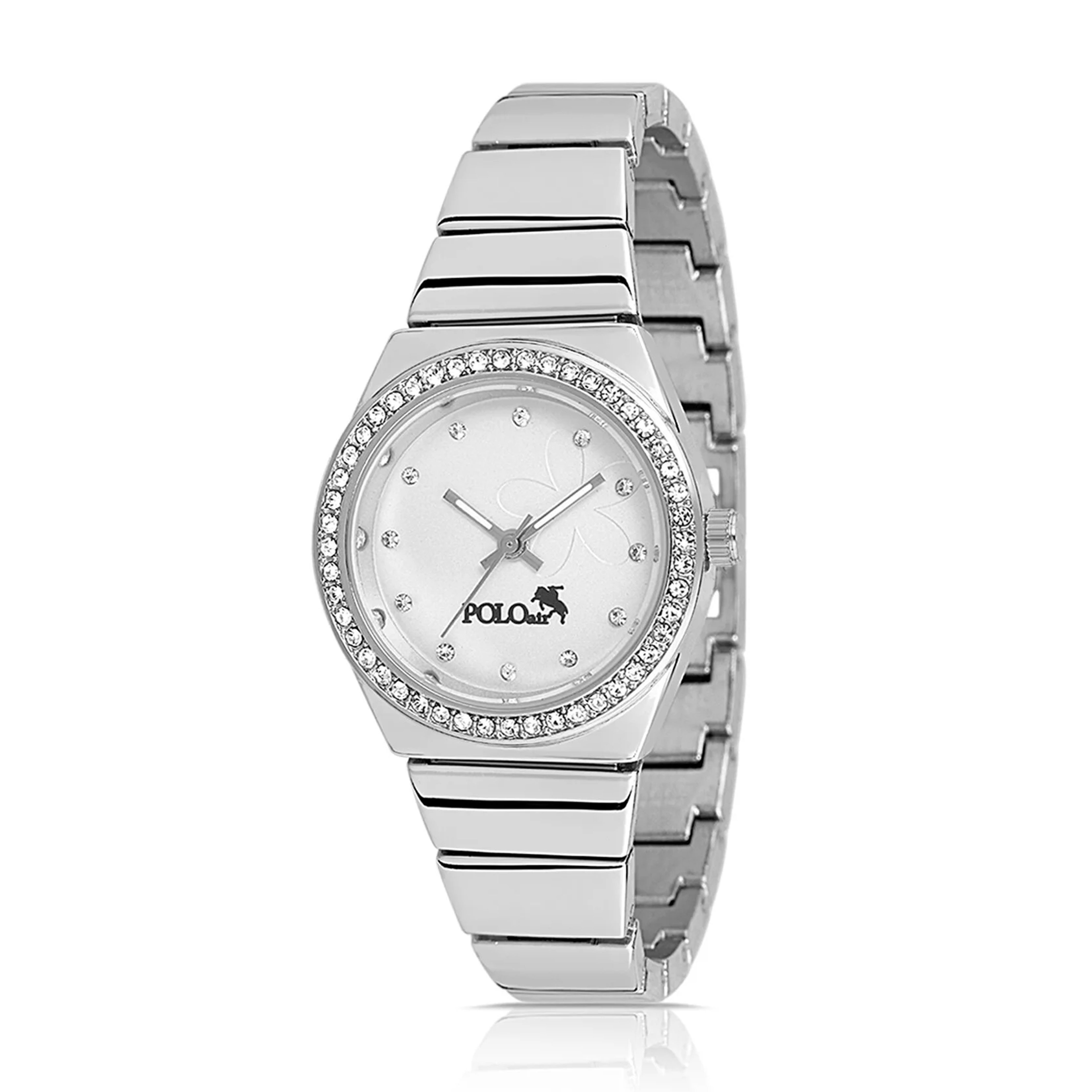 Jungengel Schmuckset Silver Blossom Damen Geschenkset Uhr Halskette Armband Schmuckbox (Set, 3-tlg., Damenarmbanduhr in Silberoptik, Halskette mit Zirkonstein-A – Bild 5 von 5