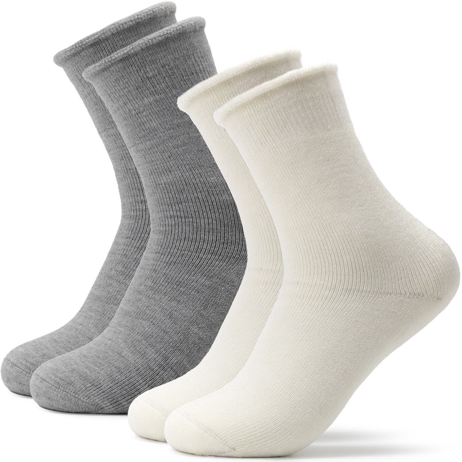 OCCULTO Kuschelsocken Damen Warme Kuschelsocken 2er Pack (Modell: Elsa) (2-Paar)