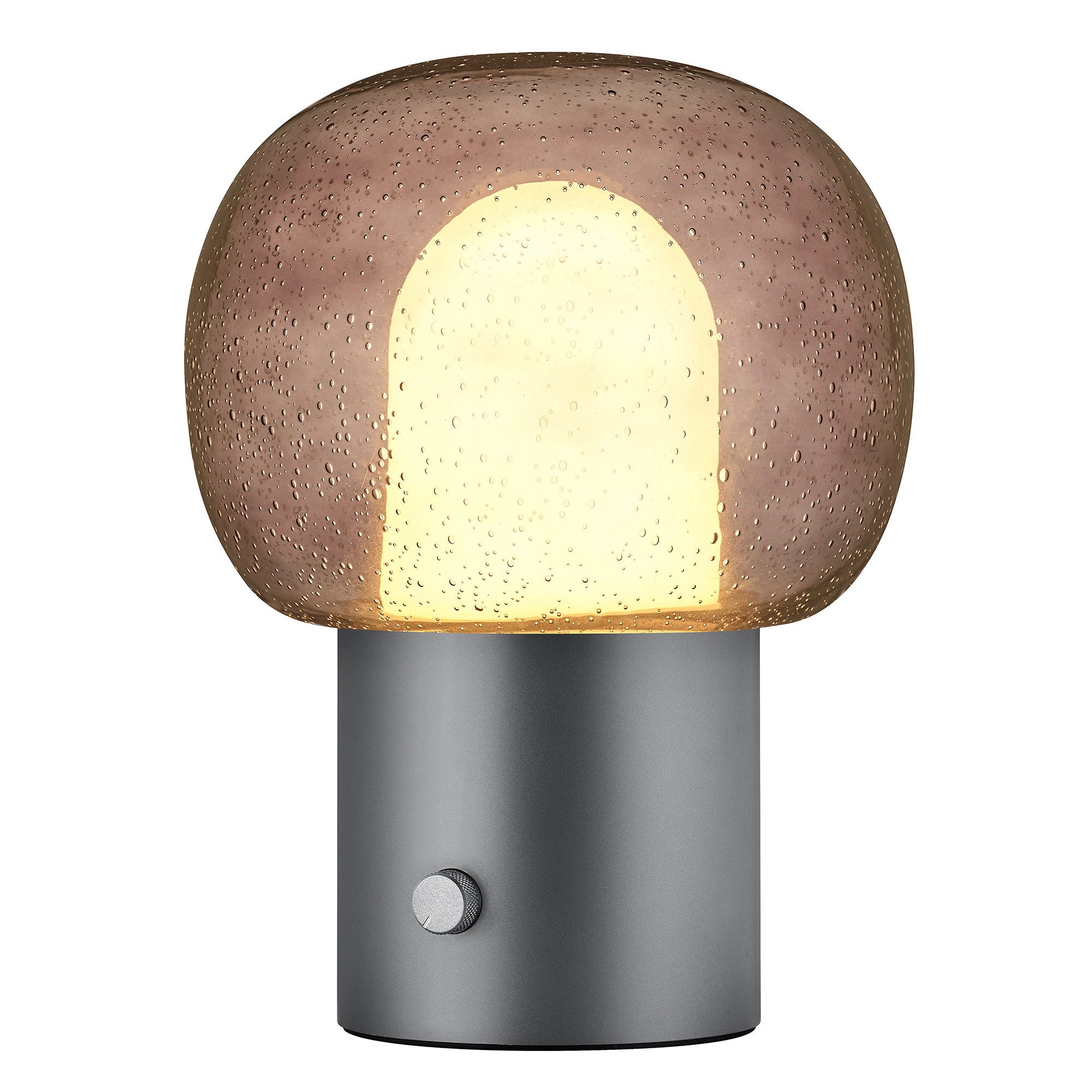 blomus Tischleuchte -IRIS- Größe H 32 cm, Ø 24 cm, Tischlampe Indoor, Leuchtmittel, warm, mix, cold, Wahl von drei Lichttönen, inkl. Ladestation