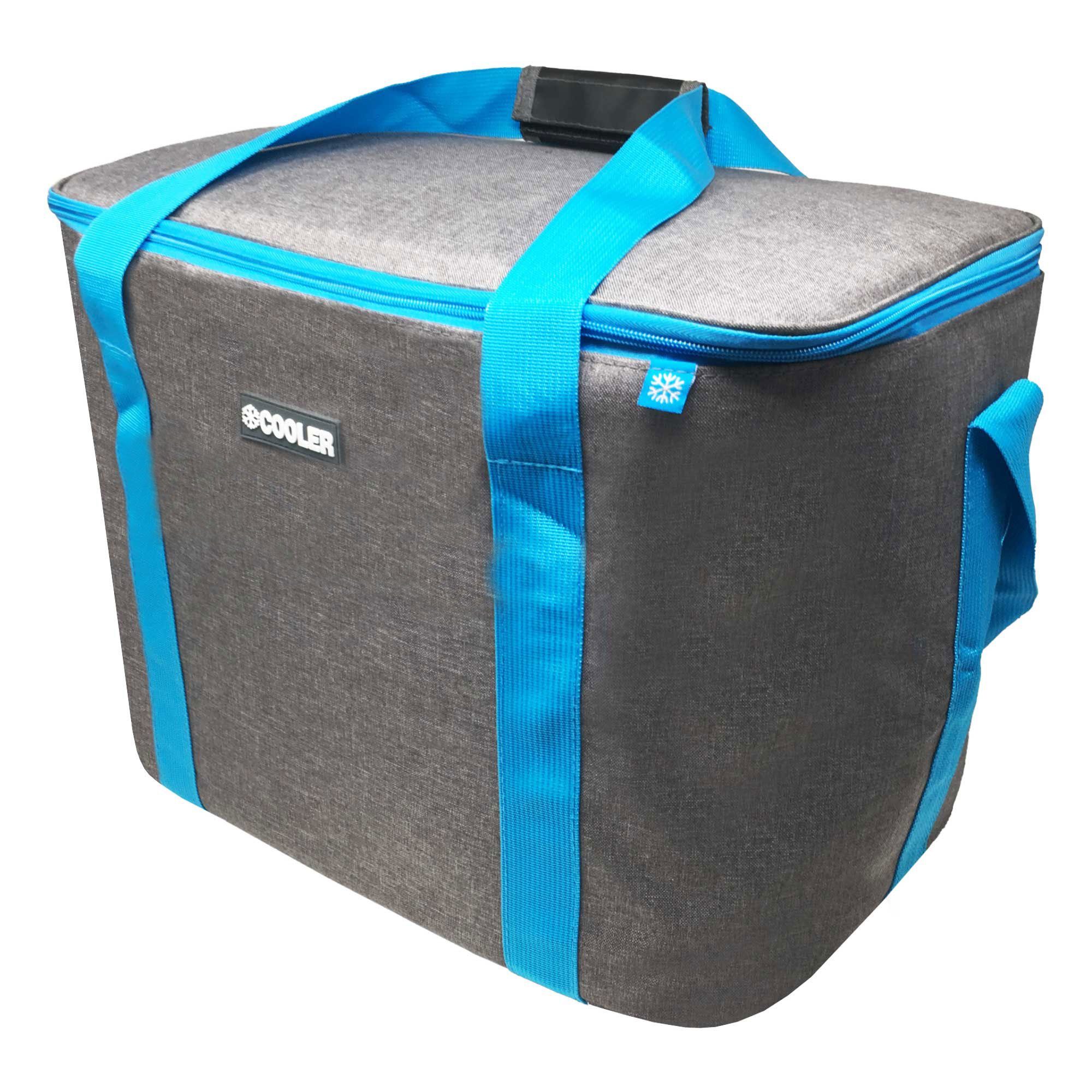 ToCi Kühltasche 36 Liter große Kühltasche Kühlbox Thermotasche Camping Dunkel-Grau