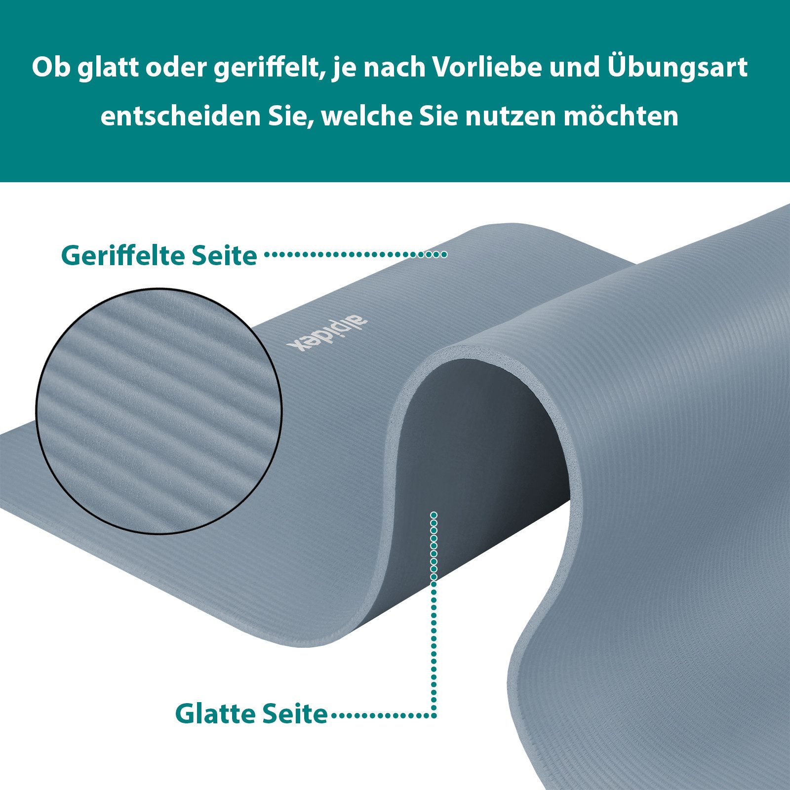 ALPIDEX Yogamatte ALPIDEX Yogamatte 183 x 60 x 0.8 cm – Bild 3 von 5