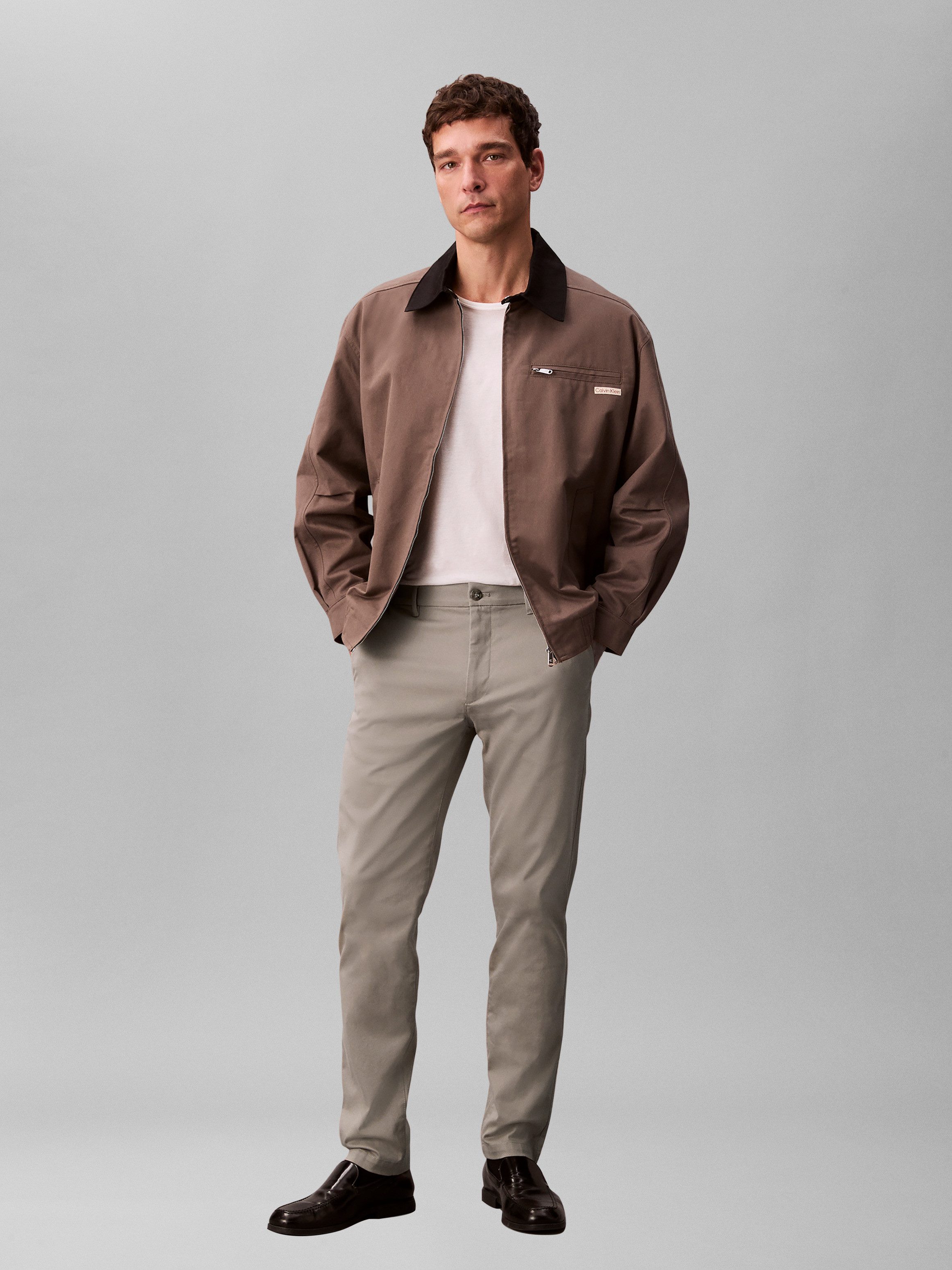 Calvin Klein Stoffhose SLIM REFINED COTTON STRETCH TROU Slim fit mit Eingrifftaschen