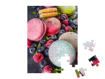 puzzleYOU Puzzle Auswahl an französischen Macarons, 48 Puzzleteile, puzzleYOU-Kollektionen Kuchen, Essen und Trinken
