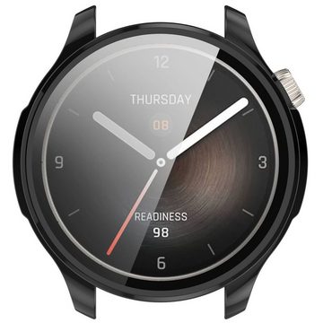 Wigento Smartwatch-Hülle Für Amazfit Balance Kunststoff Watch Hülle + H9 Schutzglas Schwarz