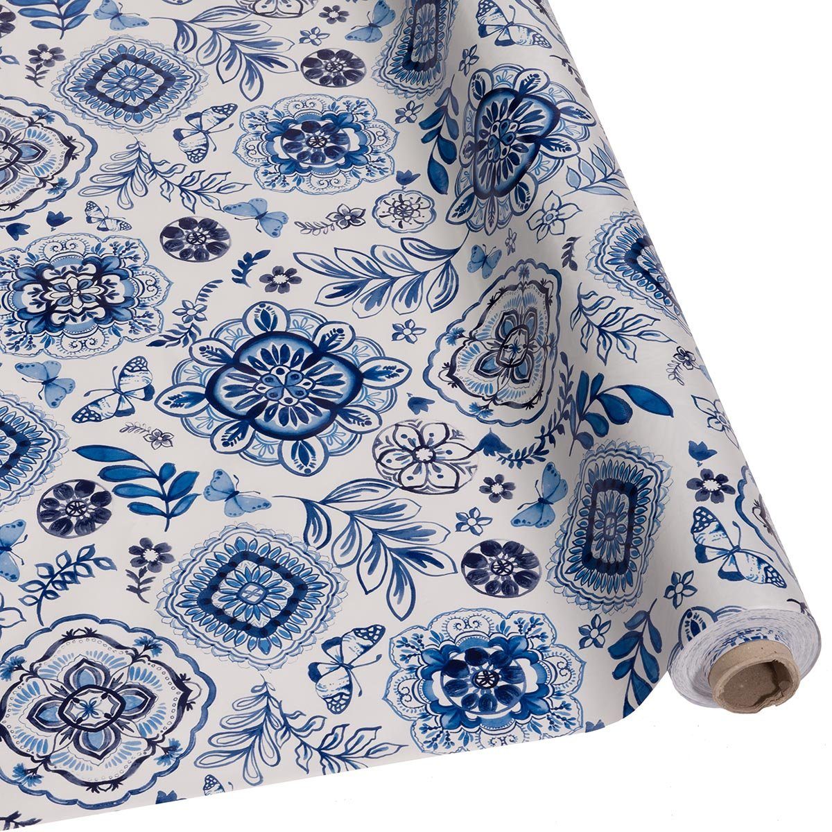 DéVa Tischdecke DéVa Wachstuchtischdecke "Muster blau weiß" in 1,4m Br. Tis günstig online kaufen