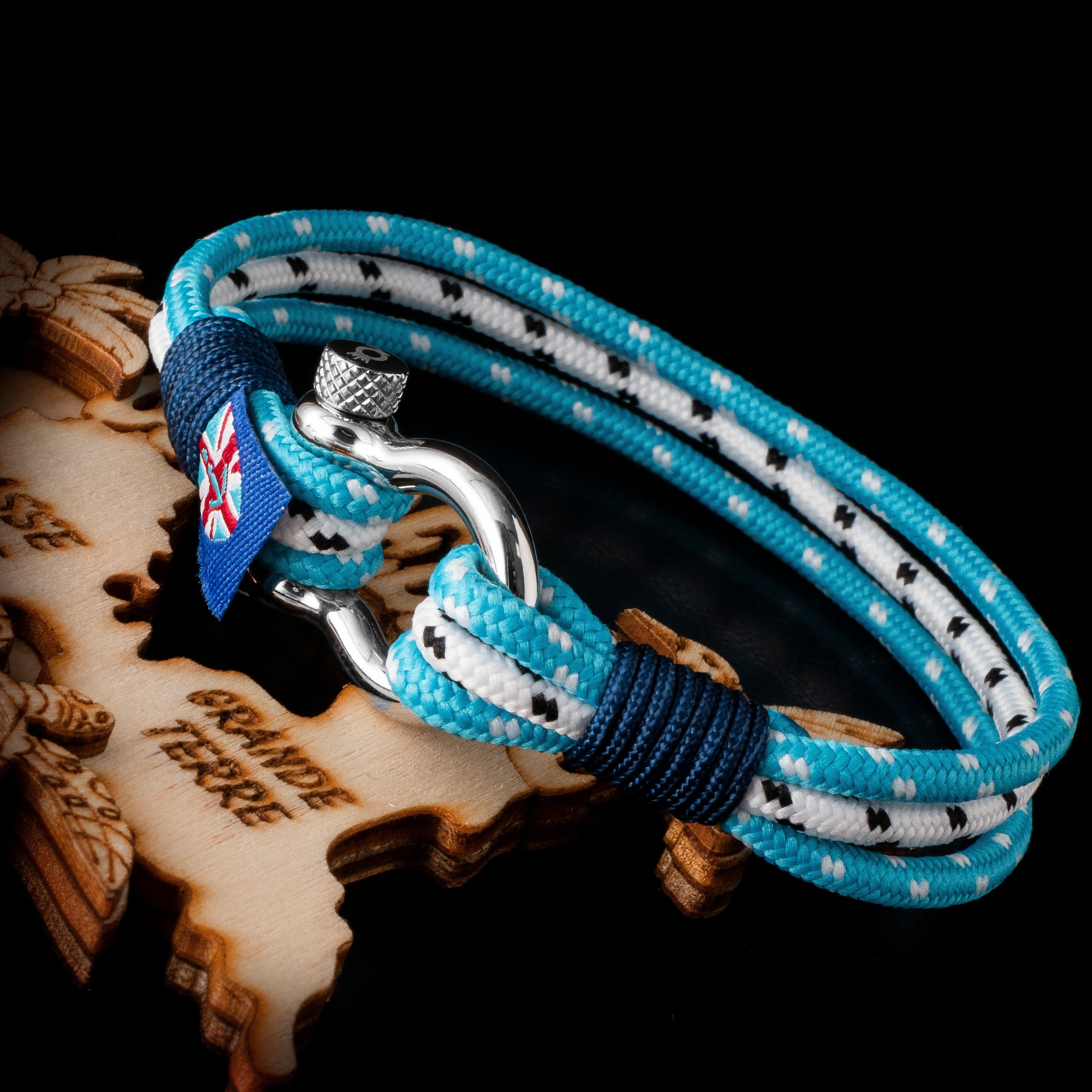 verschluss Armband (Edelstahl, Schäckel Segeltau, UNIQAL.de "FLUNDER" handgefertigt) nautics, nautics aus Segeltau style, Casual Armband Maritime