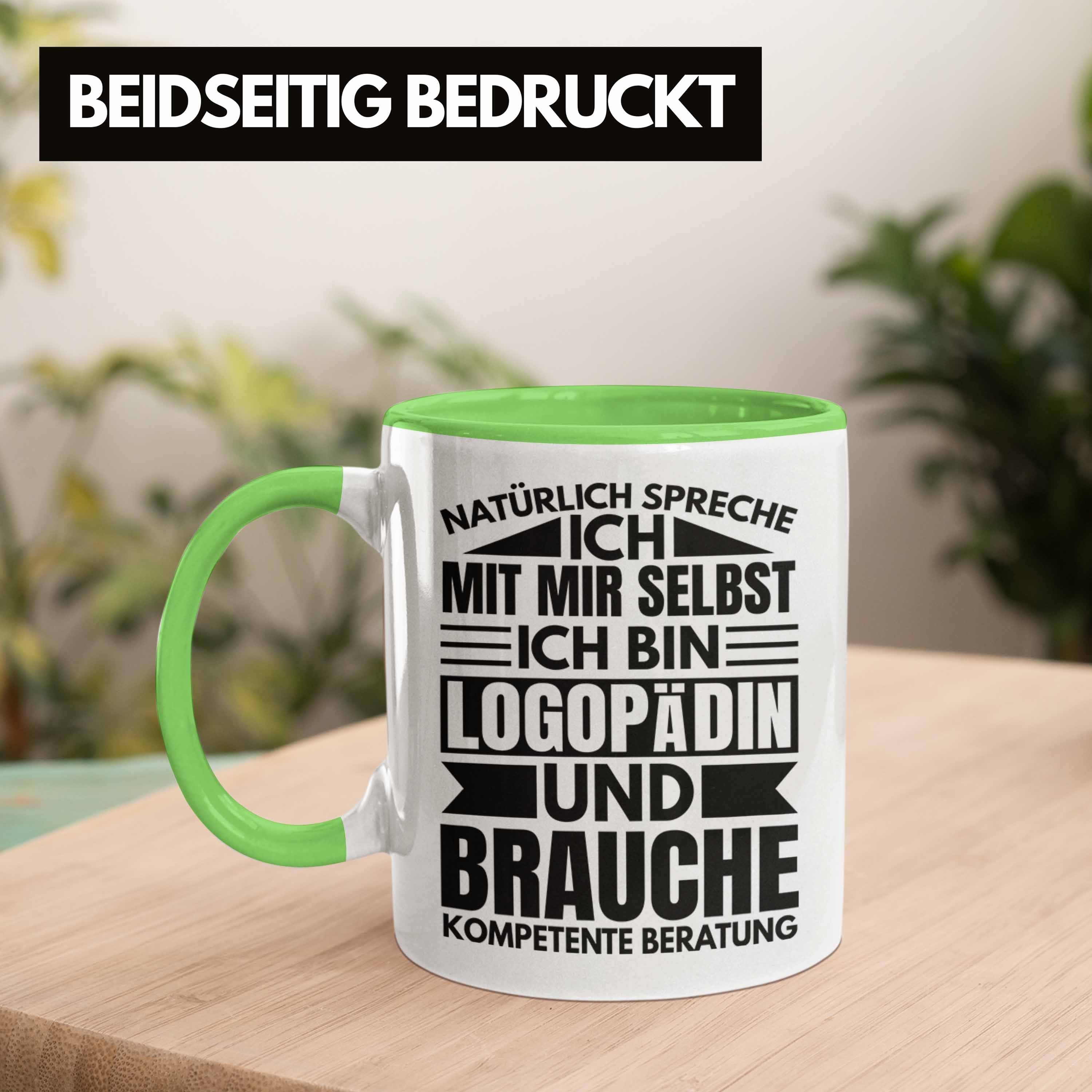 Beratung Logopädie Tasse Trendation Grün - Logopäde Trendation Kompetente Logopädin Geschenk Tasse