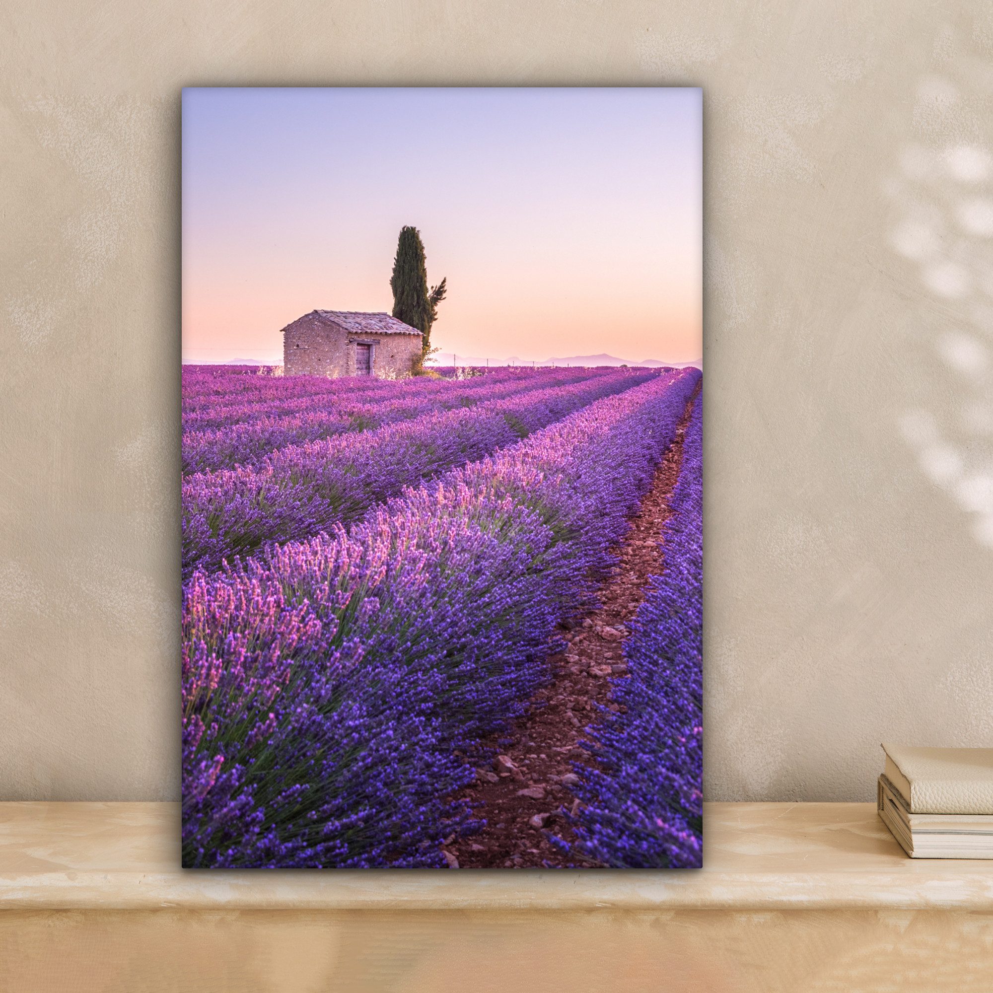 OneMillionCanvasses® Leinwandbild Lavendel - Sonnenuntergang - günstig online kaufen