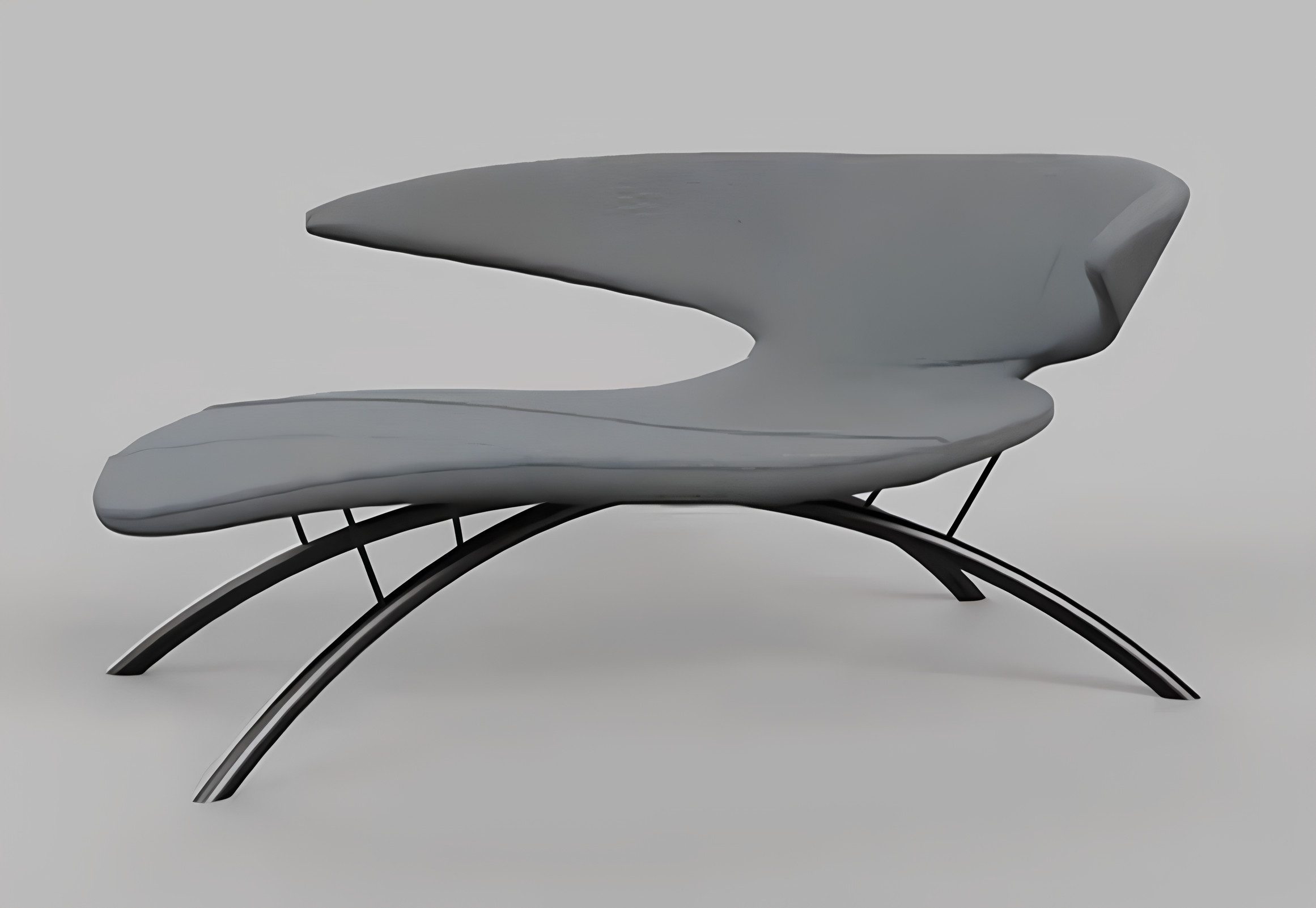 Xlmoebel Recamiere Liegendes Sofa Sessel Lounge Sitzmöbel Stoff Trend Grau, 1 Teile, Hergestellt in Europa