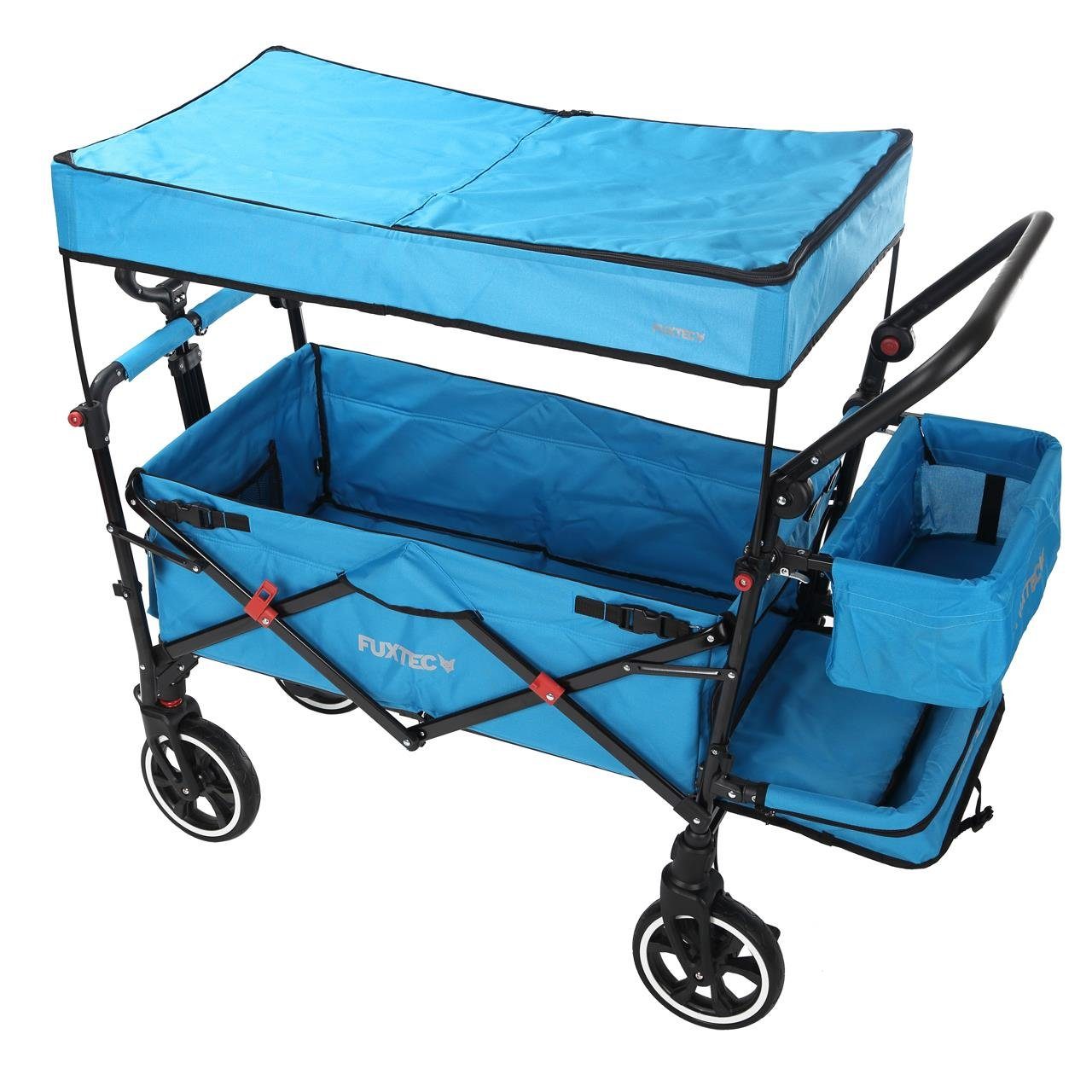 FUXTEC Bollerwagen FX-CT850, Innenraumverlängerung, faltbar, gefederte Reifen, 75 kg Belastbarkeit