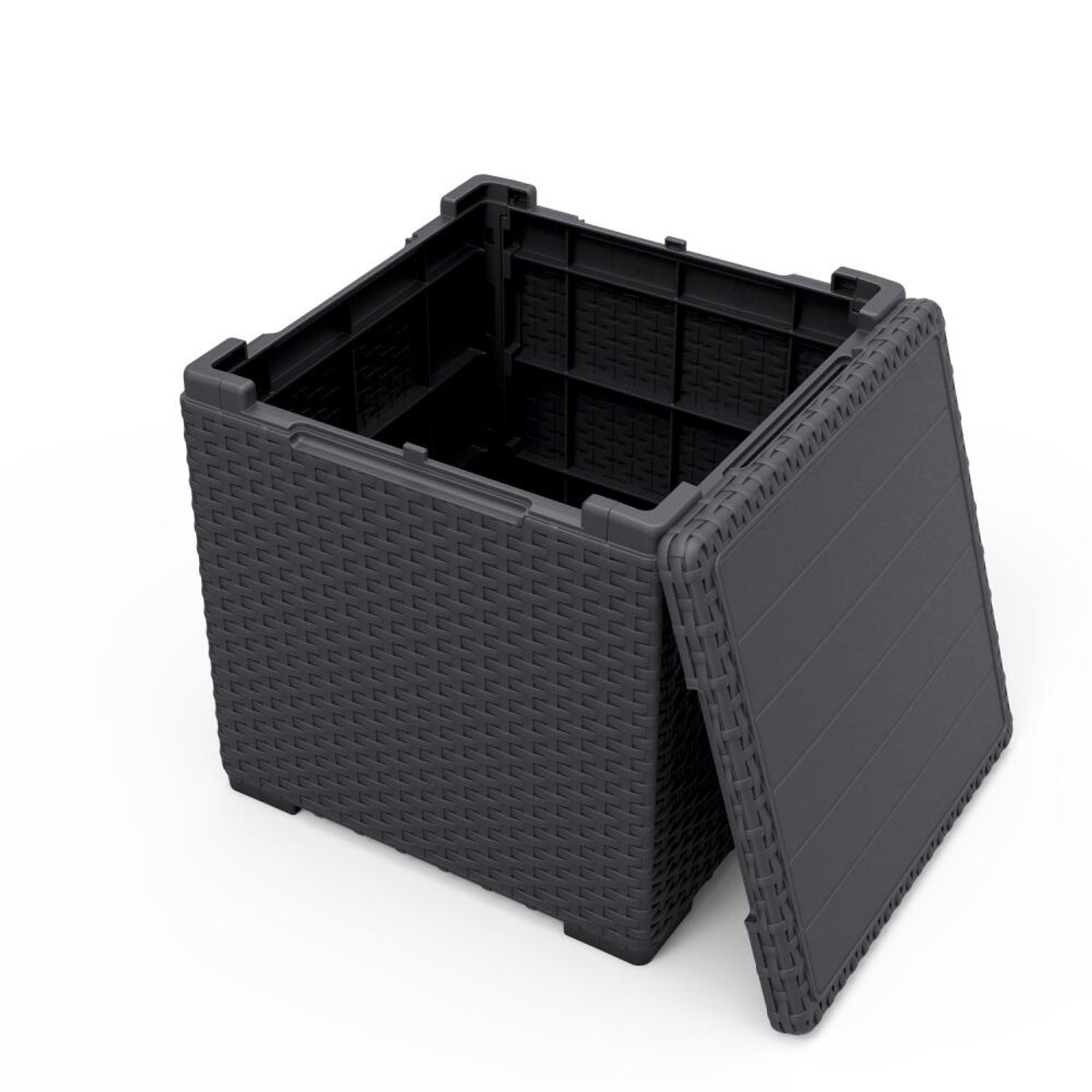 Jardin Aufbewahrungsbox 4x Keter Aufbewarungsboxen 37x37x37cm Schwarz Beistelltisch Garten