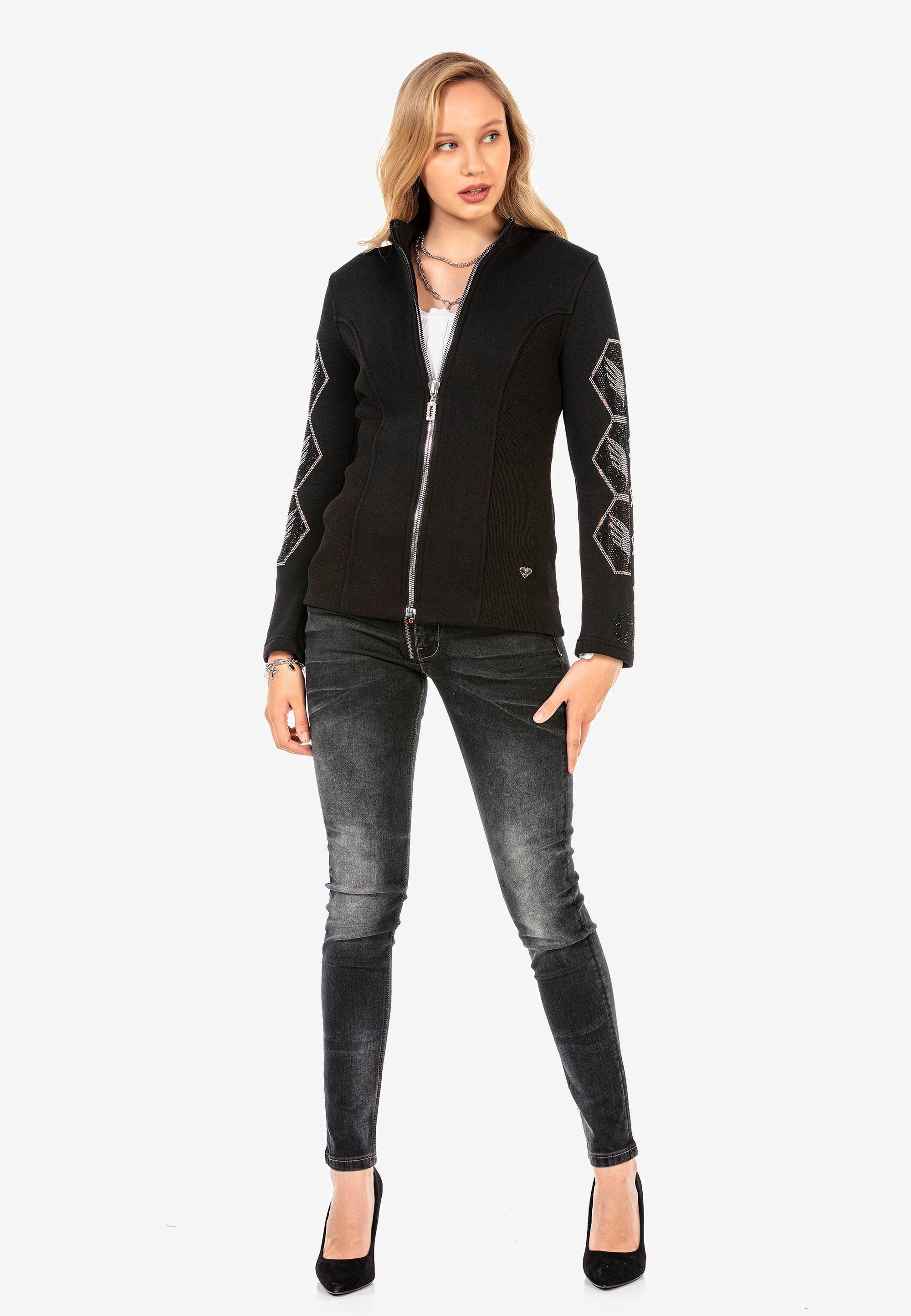 funkelndem Steinbesatz Cipo mit Baxx Outdoorjacke & schwarz