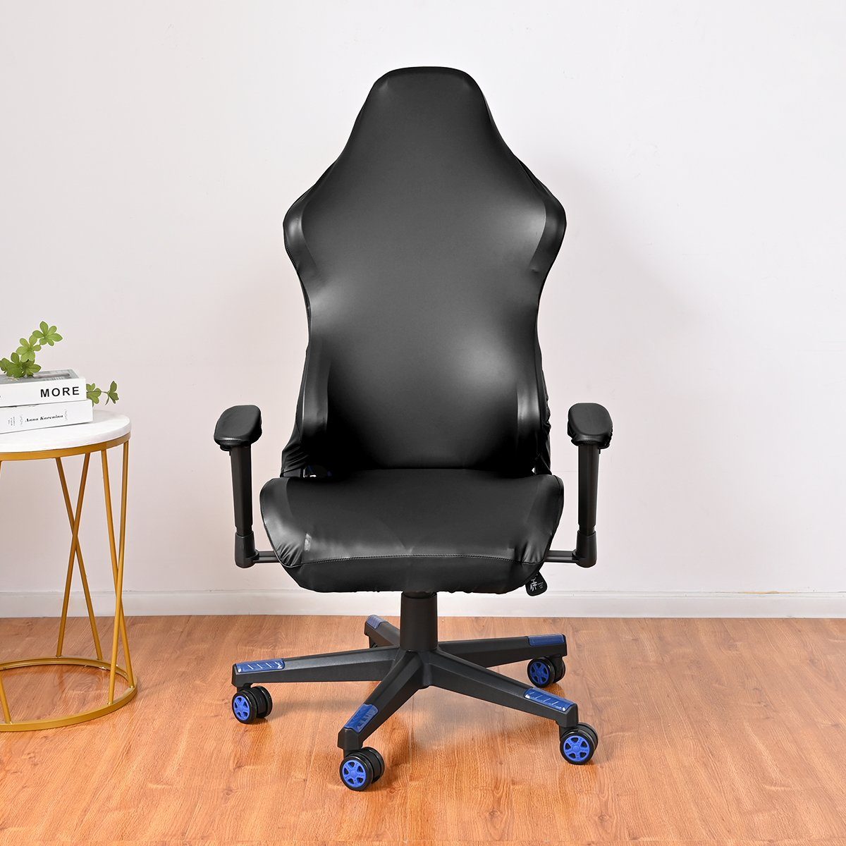 Kunstleder HOMEIDEAS, Gaming-Computer-Stuhlbezüge Shcwarz Bürostuhlhusse, aus
