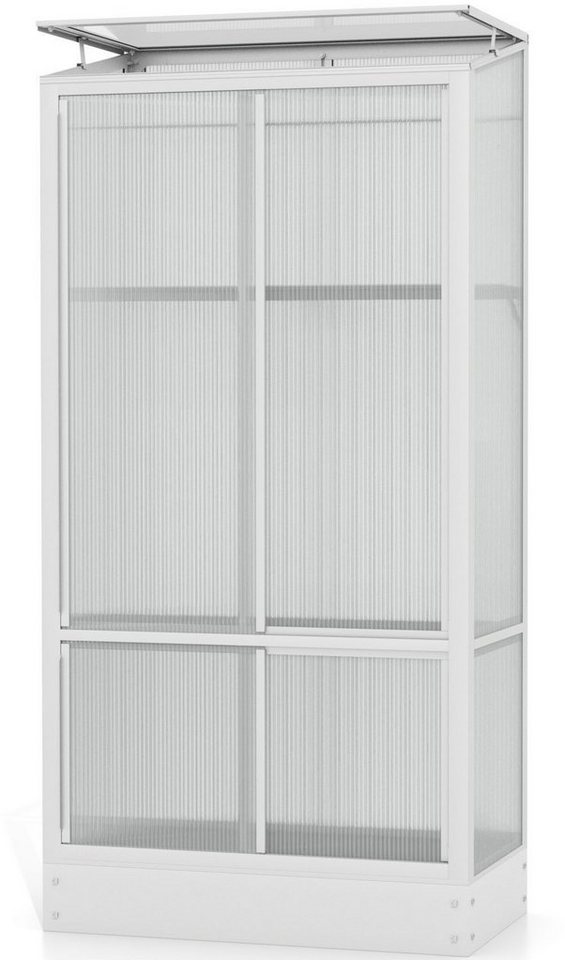 Vitavia Gewächshaus HKP4mm, BxTxH: 81 x 43 x 165,5 cm, 4 mm Wandstärke, Balkongewächshaus mit Stahlfundament silber grau Vitavia Gewächshaus HKP4mm, BxTxH: 81 x 43 x 165,5 cm, 4 mm Wandstärke, Balkongewächshaus mit Stahlfundament silber grau