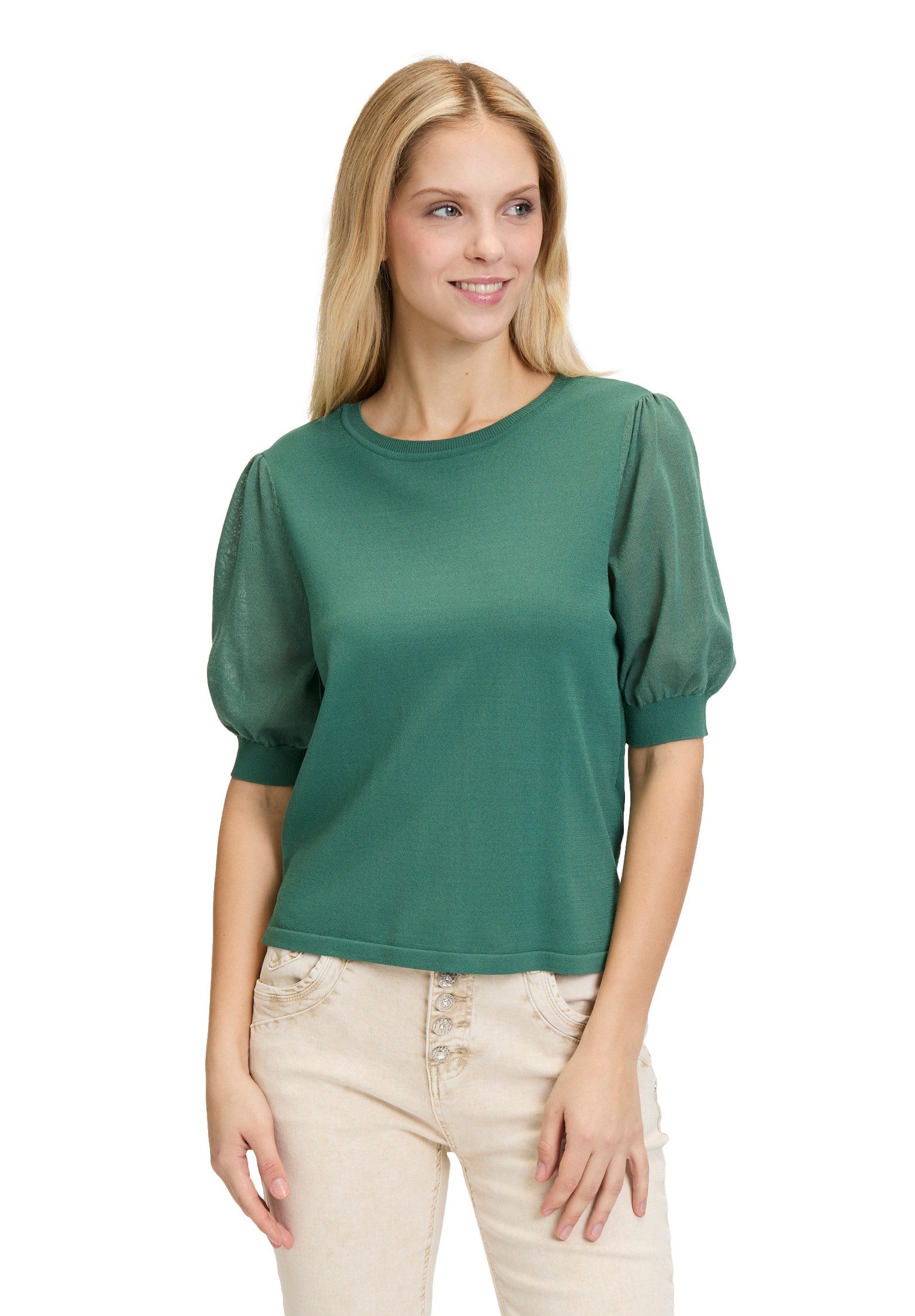 Kurzarmshirt Cartoon Strickpullover mit Rundhalsausschnitt